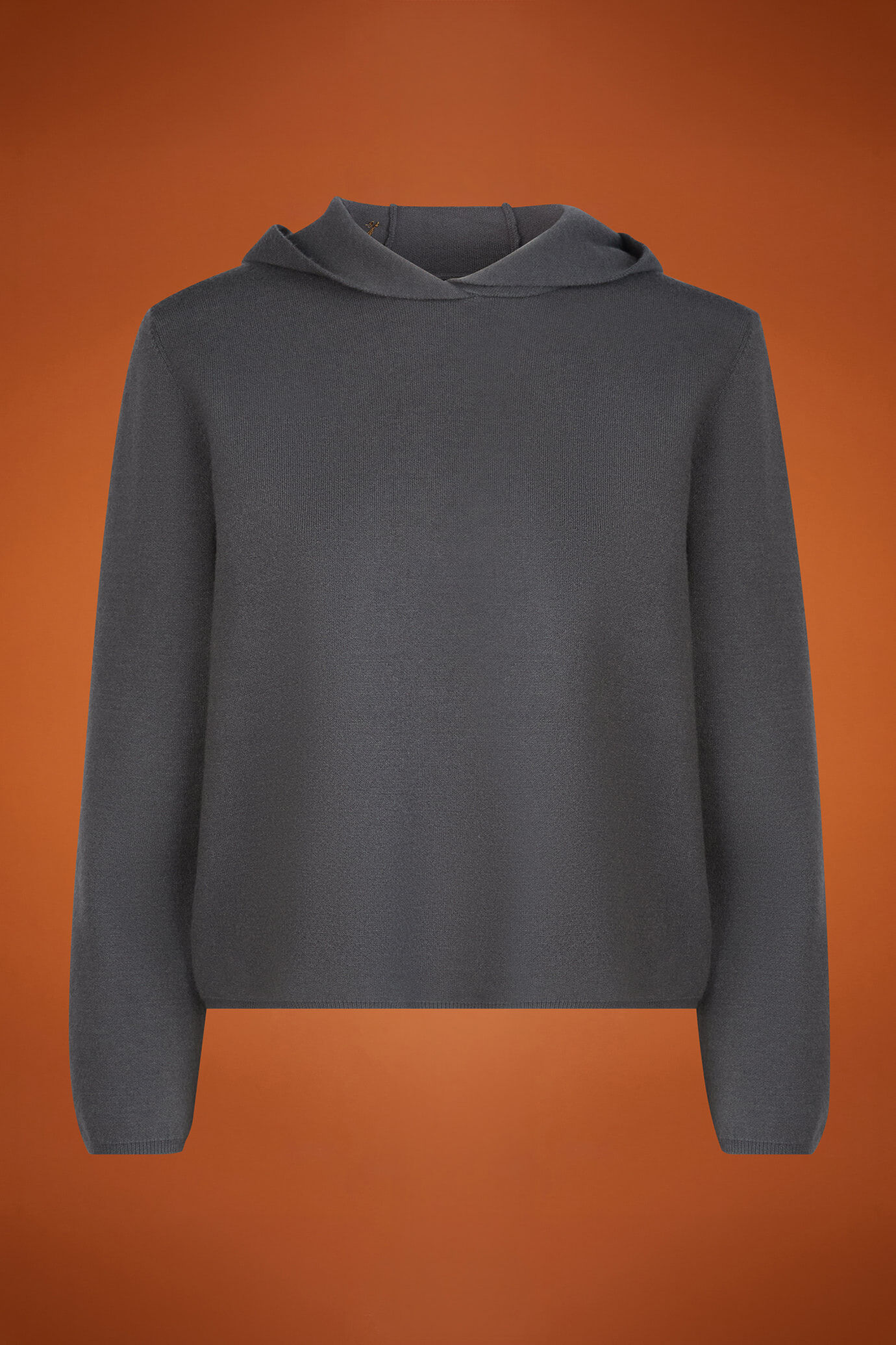 Maglia donna tinta unita con cappuccio e logo ricamato regular fit image number 4