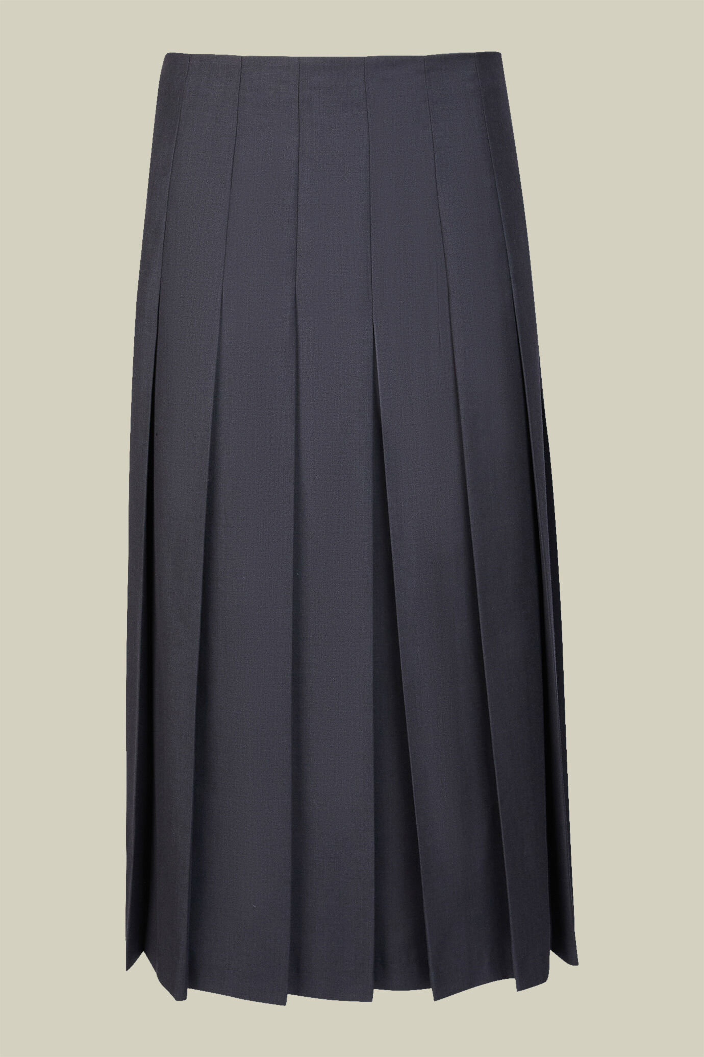Jupe midi plissée unie pour femme, coupe classique, avec zip image number 4