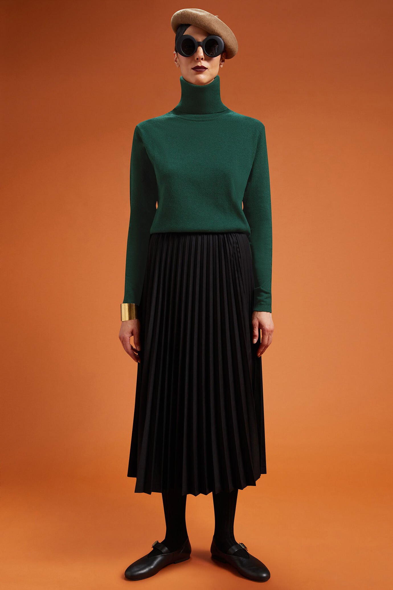 Maglia donna collo alto misto lana a cachemire regular fit image number 2