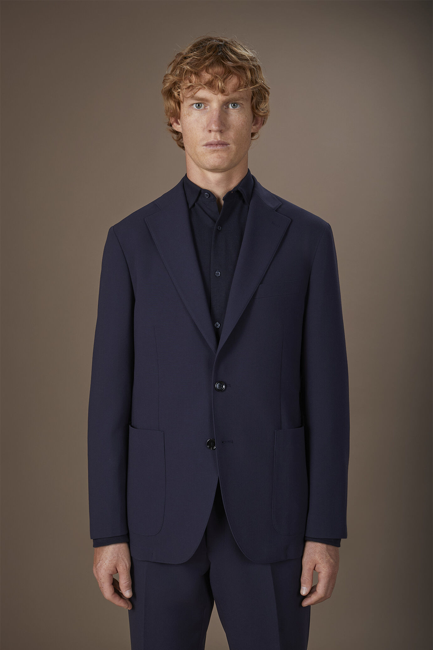 Giacca uomo monopetto sfoderata in jersey regular fit image number 1
