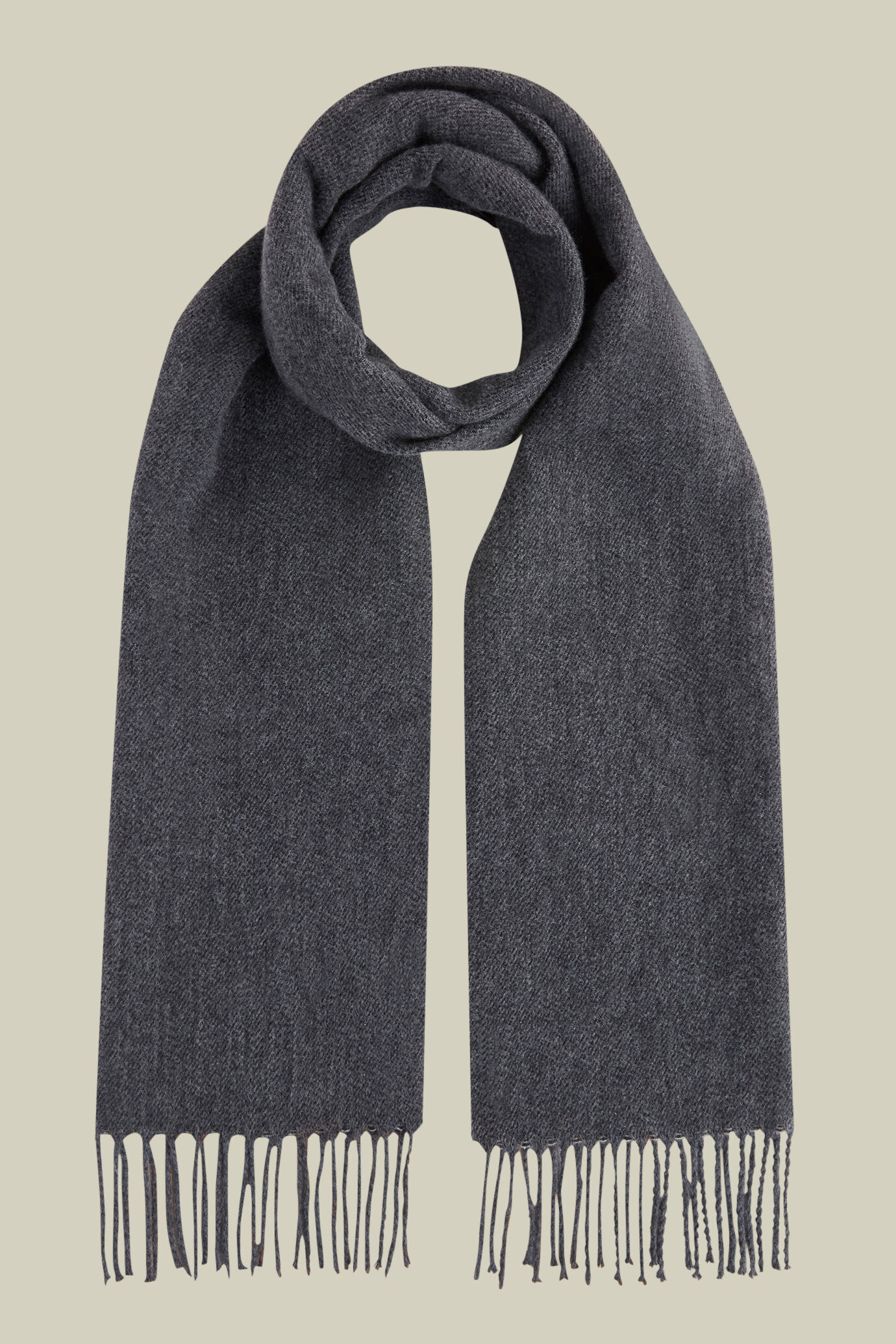 Sciarpa uomo double face con frange image number 0