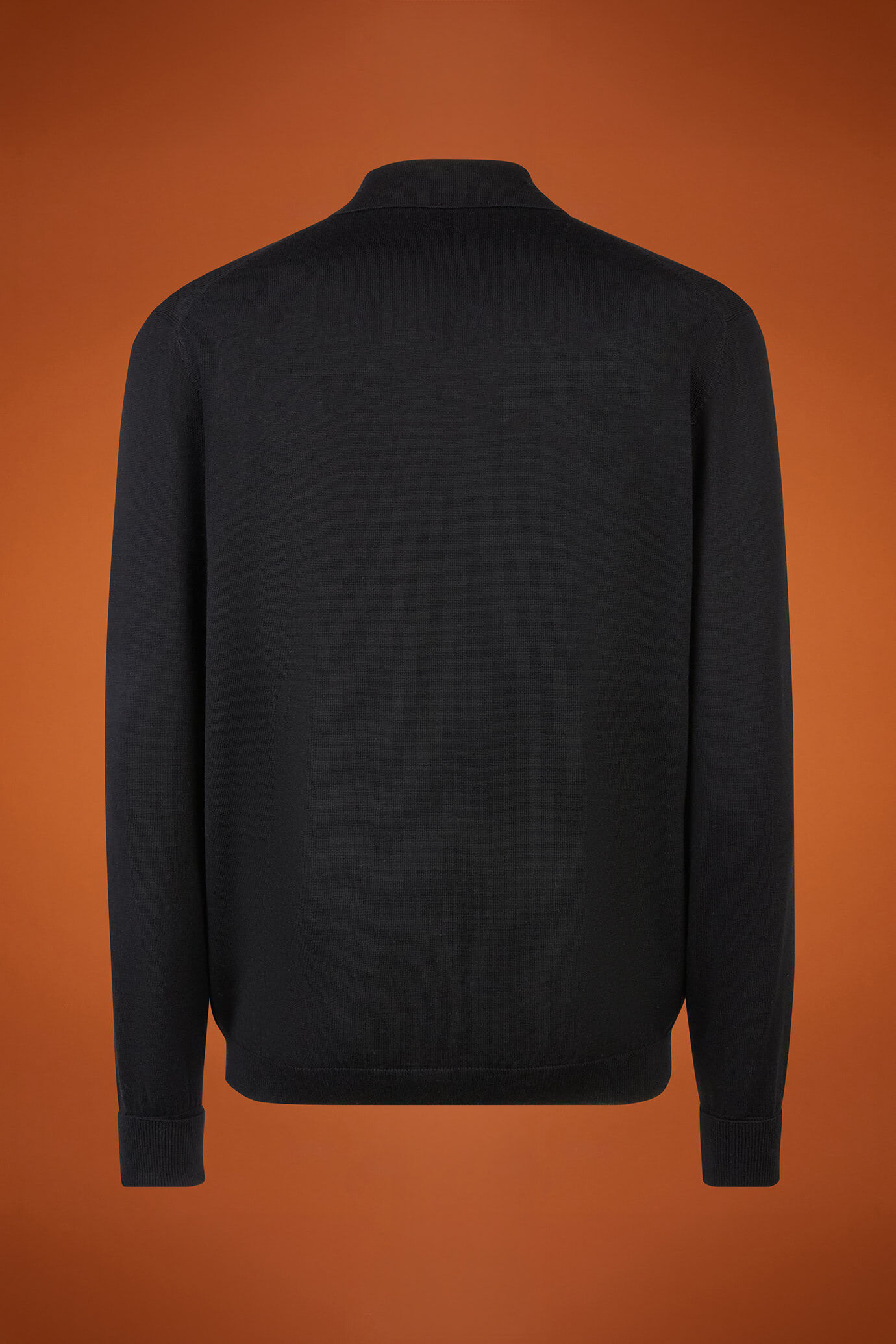 Pull homme à col rond polo, 100% laine mérinos extrafine, coupe classique image number 5