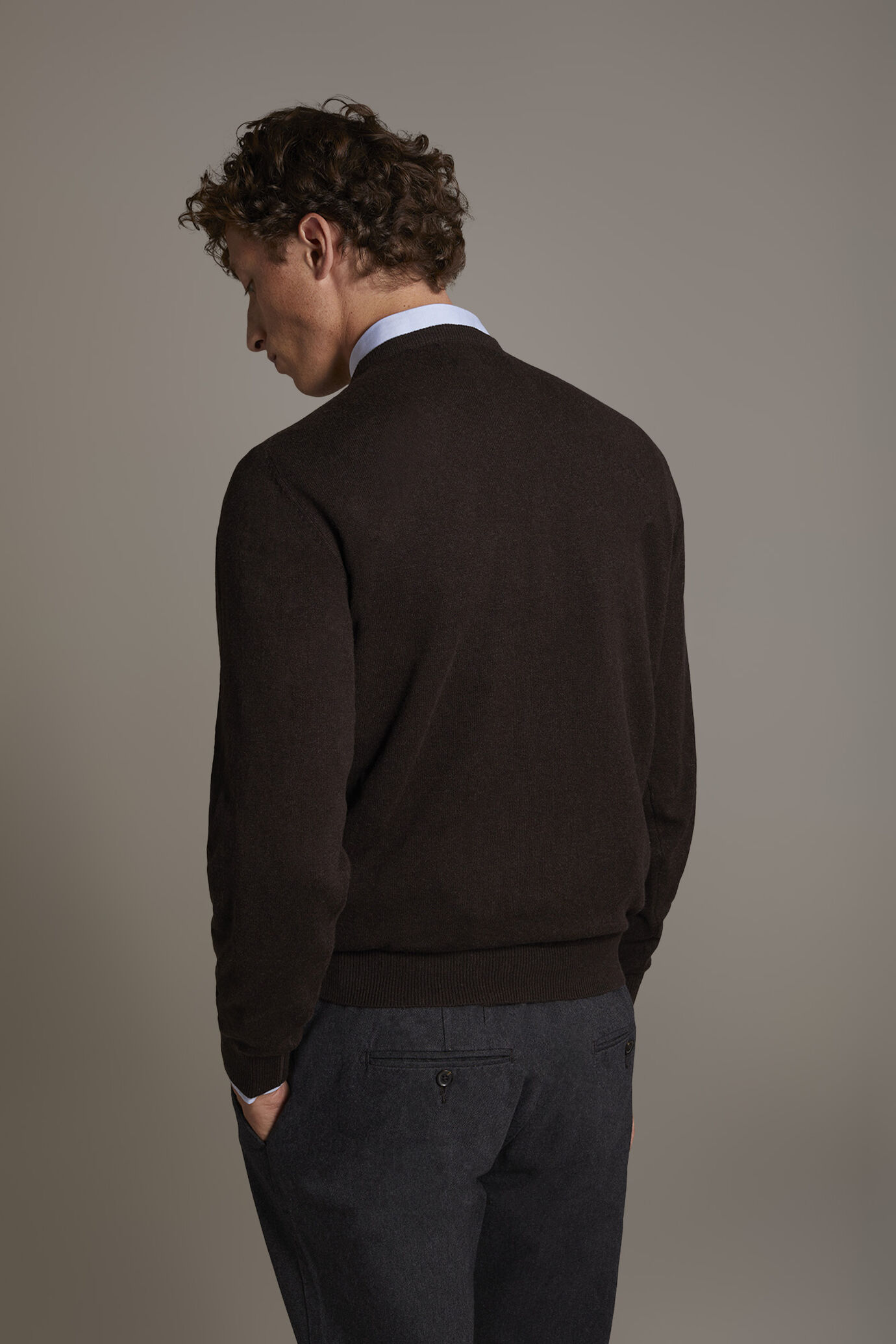 Wool blend round neck sweater image number 3