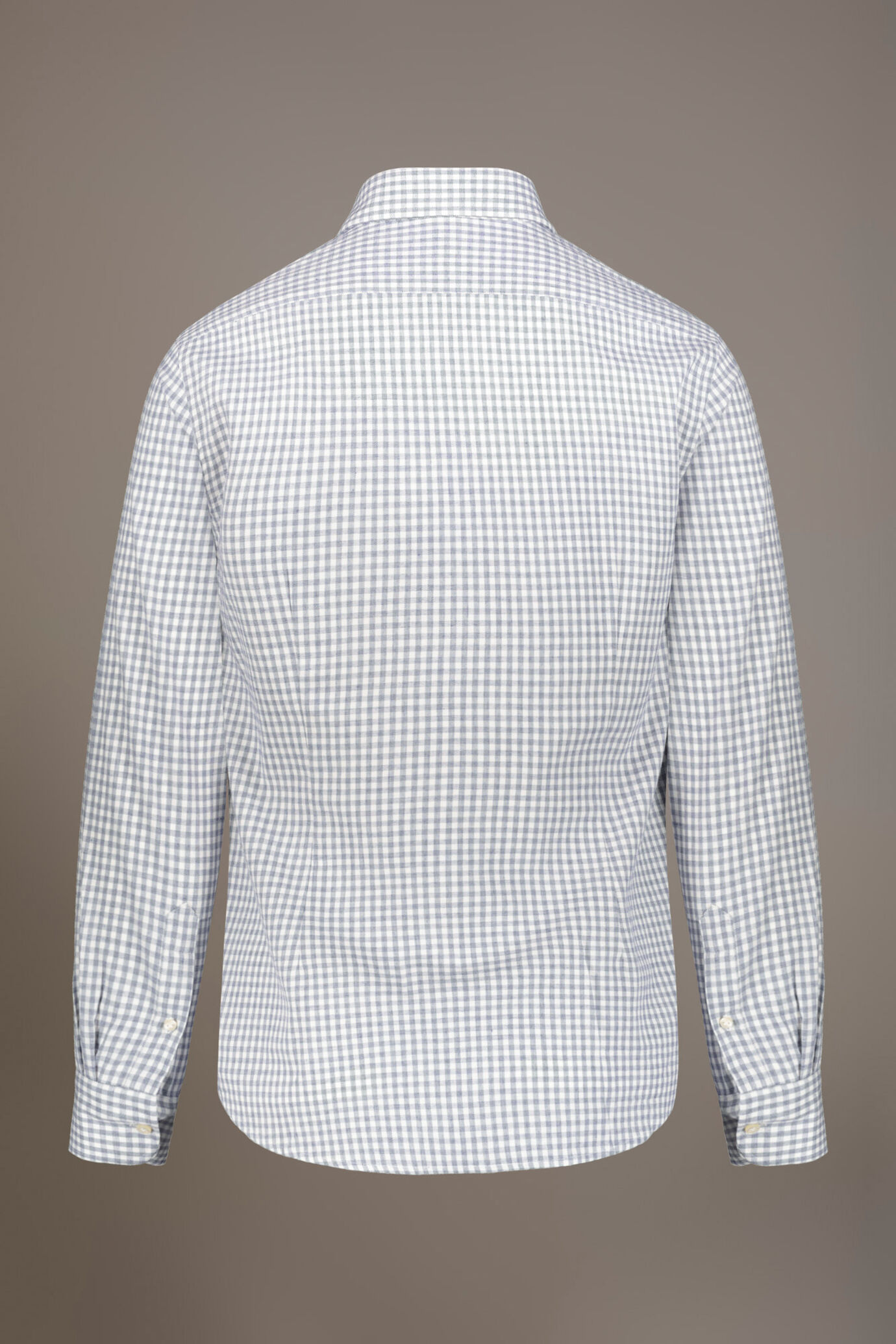 Camicia casual collo francese comfort fit tessuto in flanella vichy image number 6