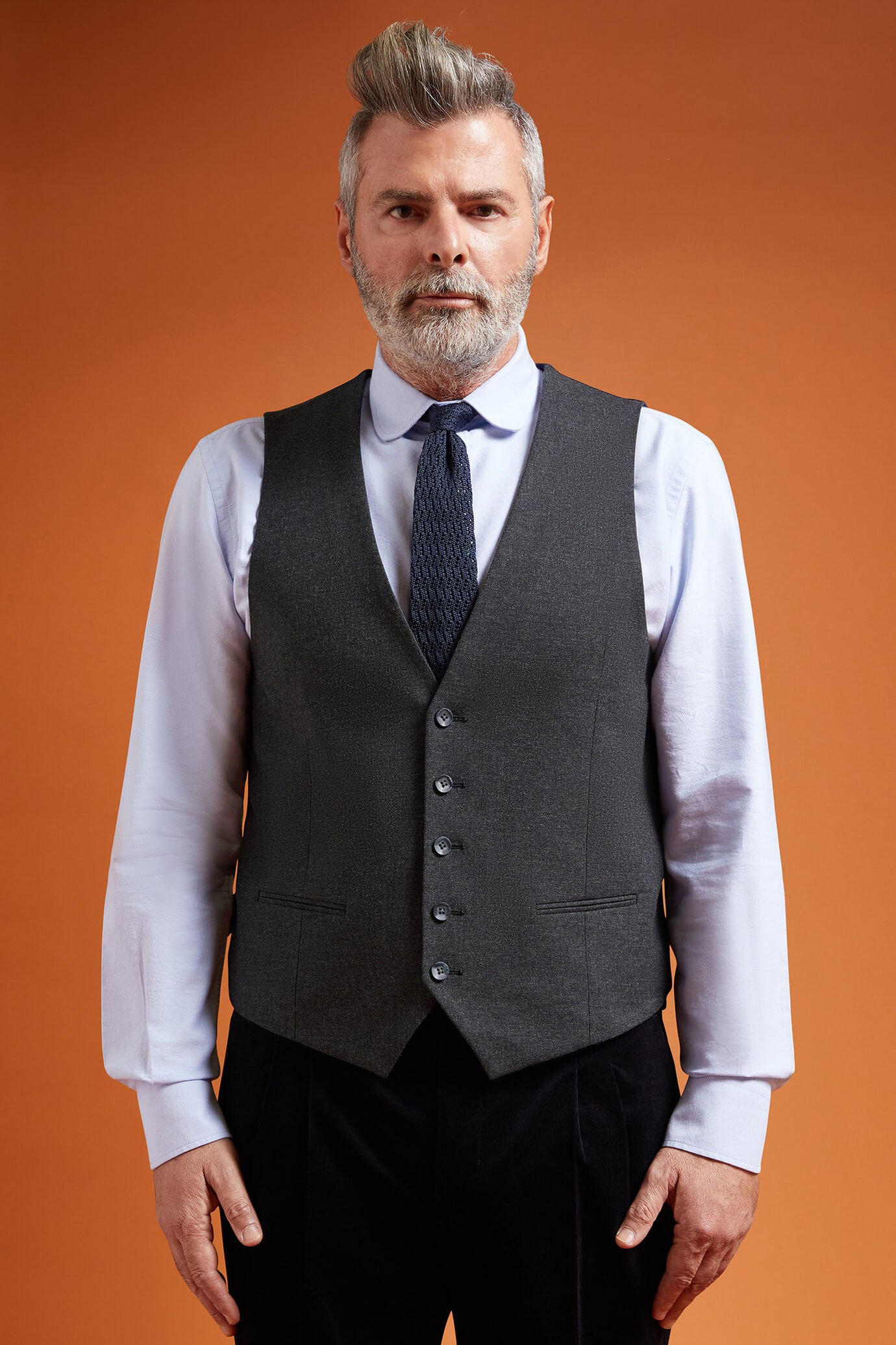 Gilet uomo classico in grisaglia regular fit image number 0