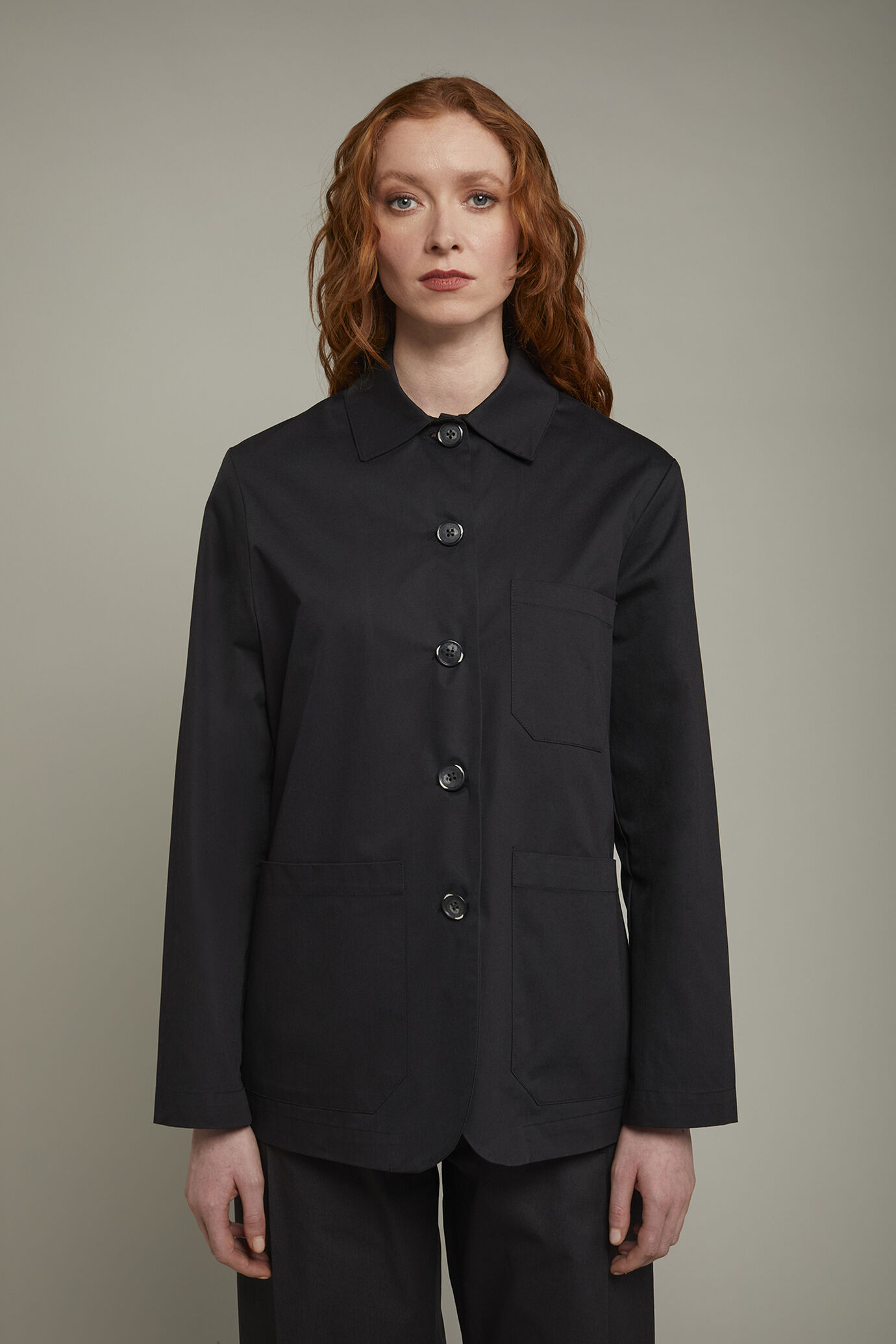 Giacca donna 100% cotone tasche a toppa regular fit image number 2