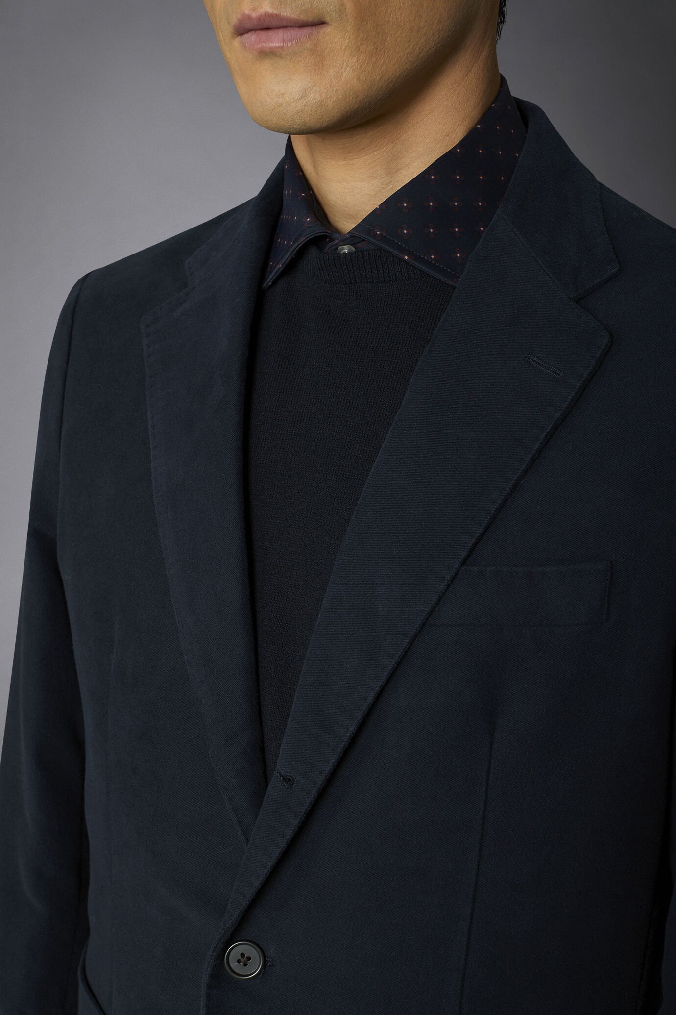 Einreihige Jacke aus einfarbigem Moleskin-Stoff, normale Passform image number 3