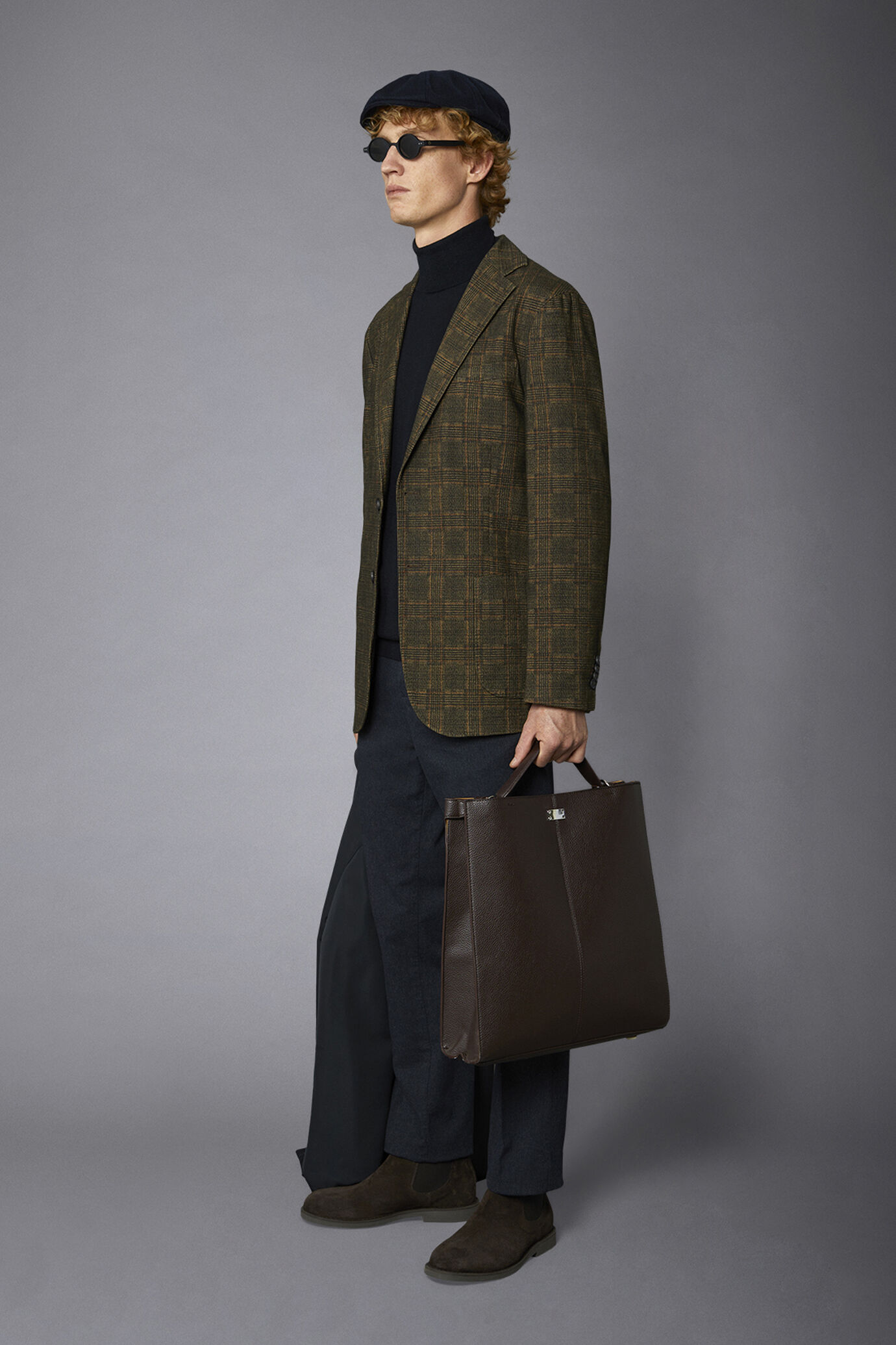 Regular fit genderless single-breasted jacket Prince of Wales fabric image number 2
