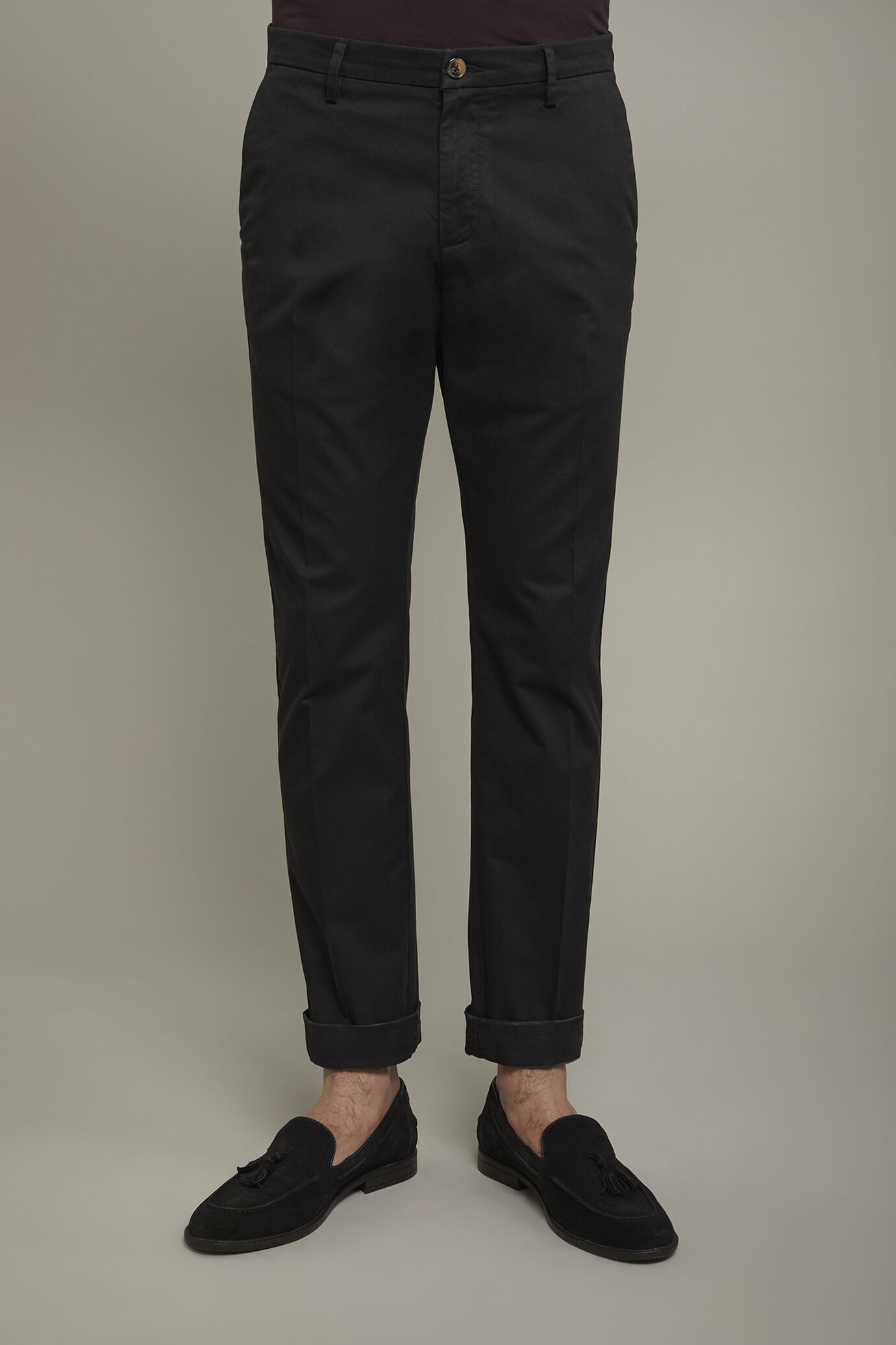 Pantalone chino uomo classico costruzione twill elasticizzato perfect fit image number 3