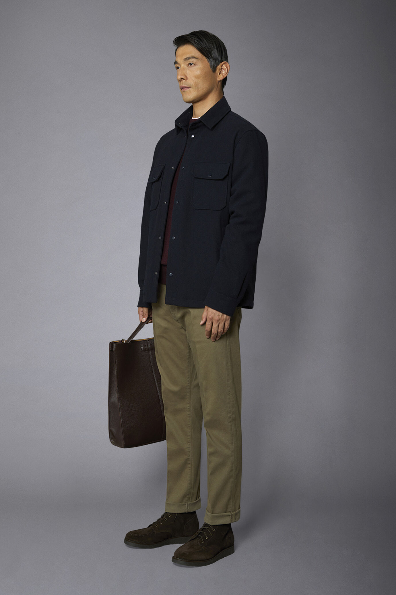 Pantalone uomo 5 tasche tessuto twill lavato regular fit image number 1