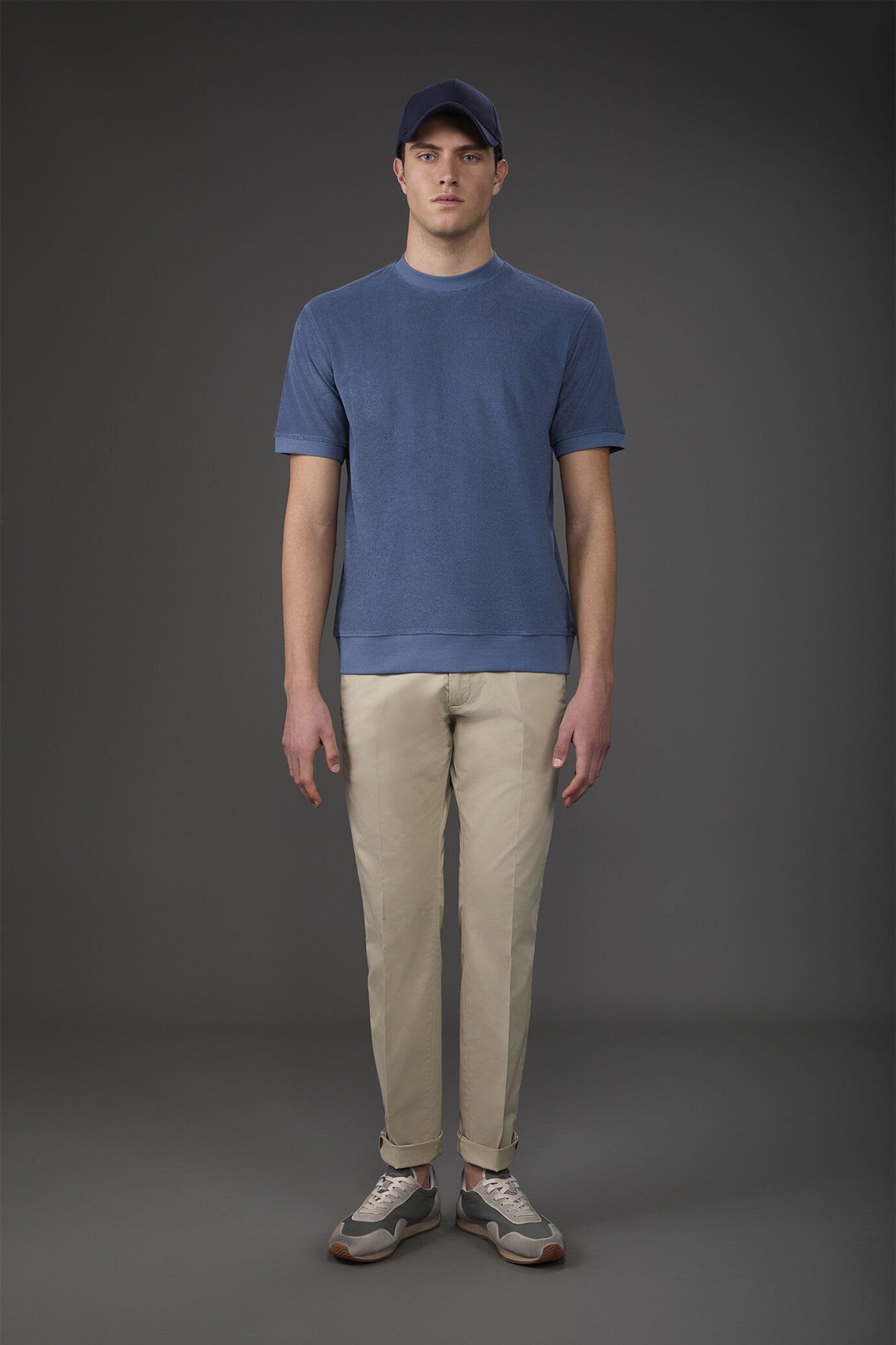 Kurzarm-T-Shirt für Herren mit Rundhalsausschnitt aus Frottee-Baumwolle image number 1
