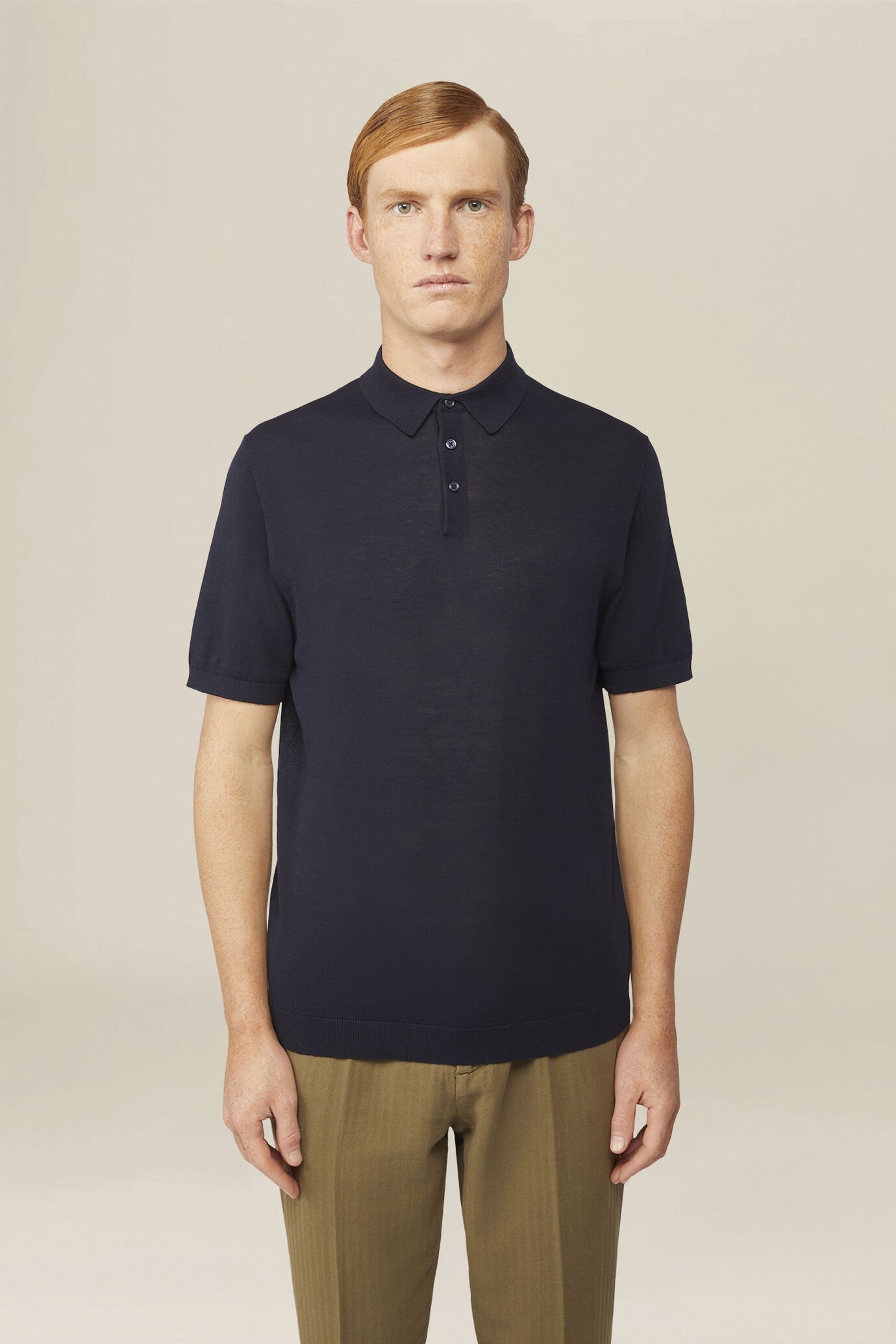 Polo uomo a maglia in 100% cotone regular fit