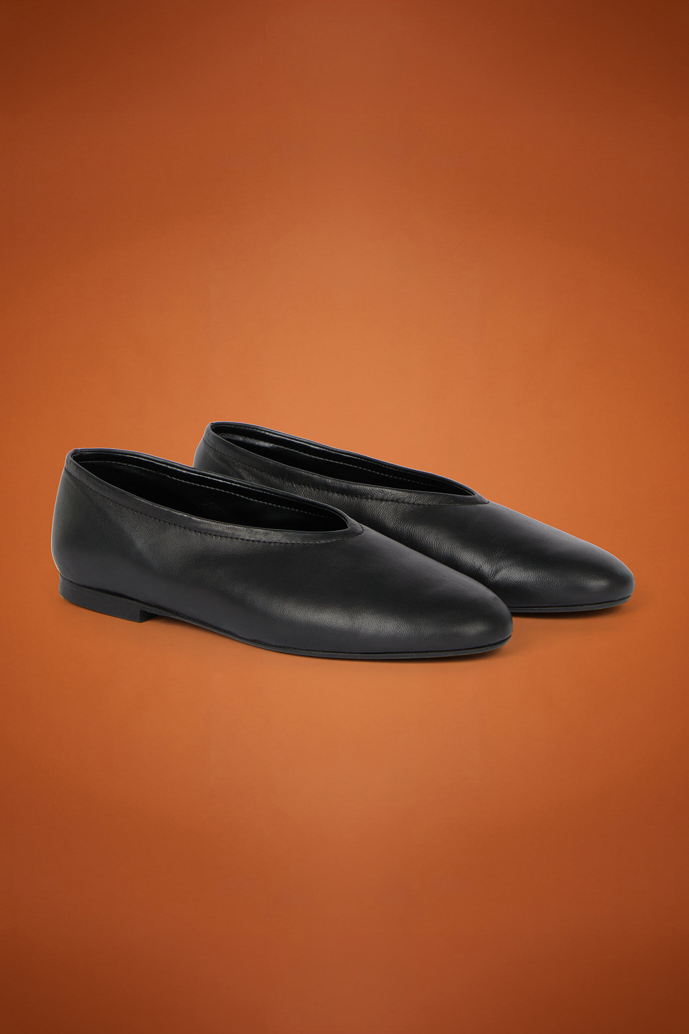 Ballerina für Damen aus 100 % Echtleder mit Gummisohle image number 1