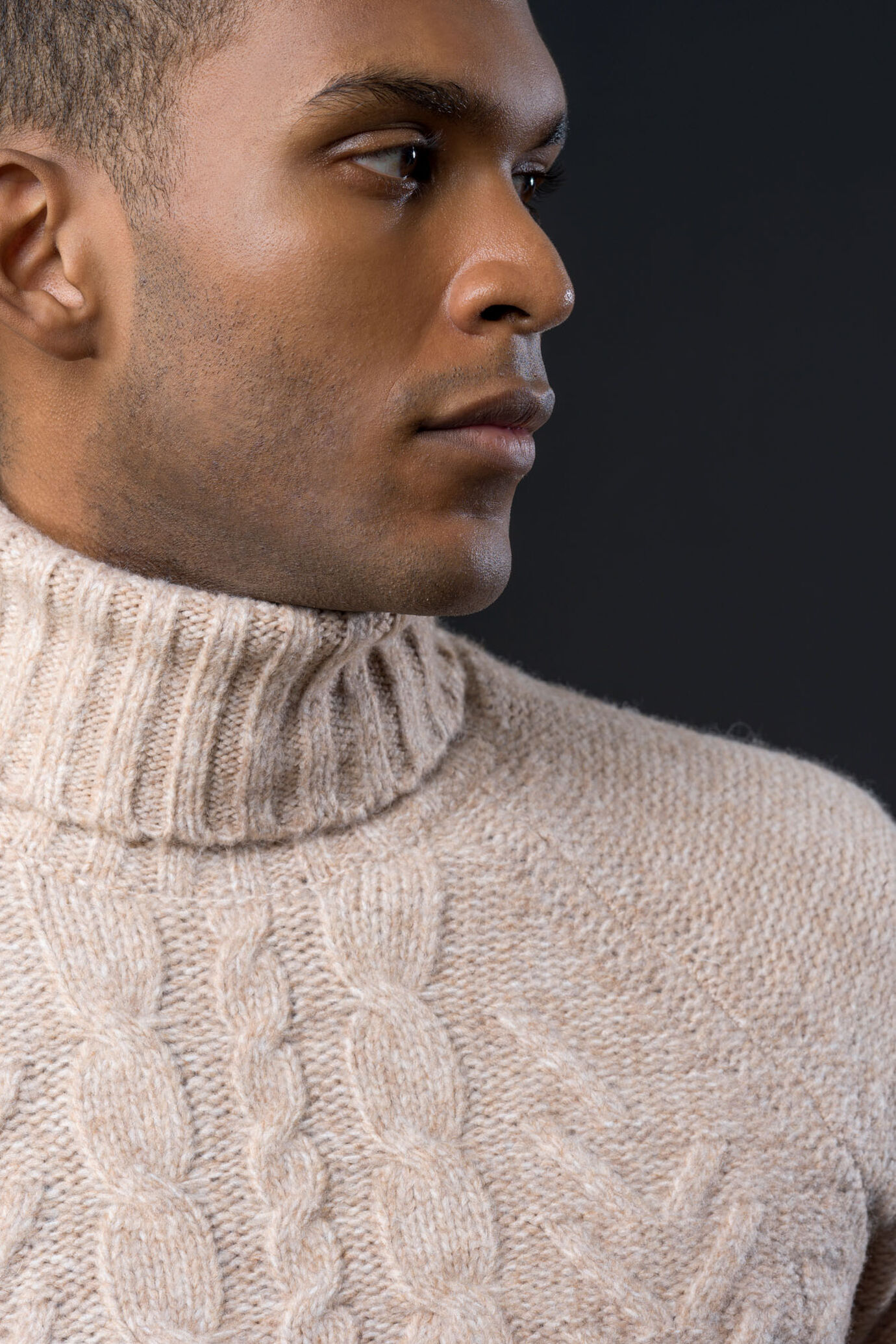 High neck cable sweater image number 1