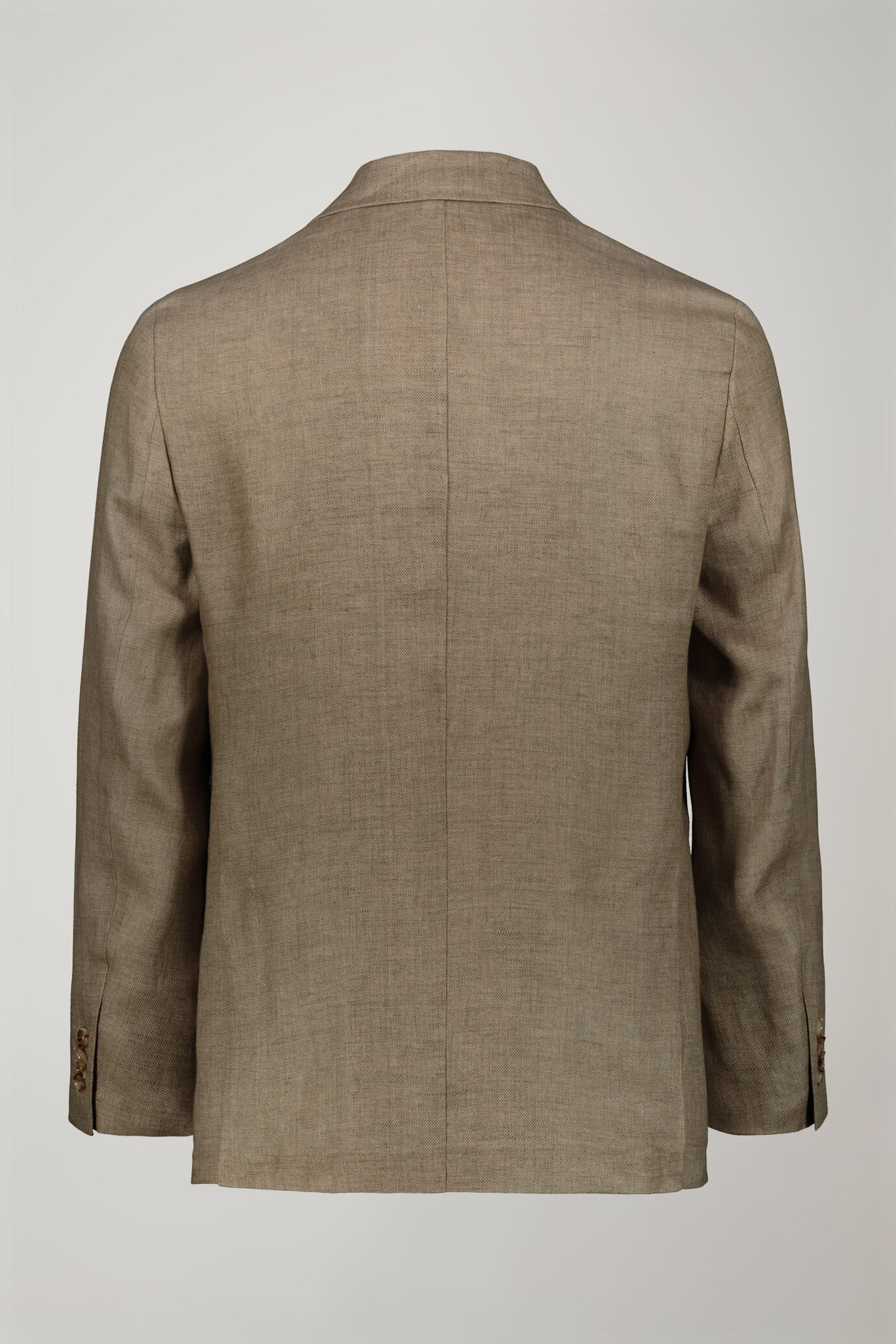 Men's unlined double-breasted blazer, patch pockets 100% linen regular fit image number 5
