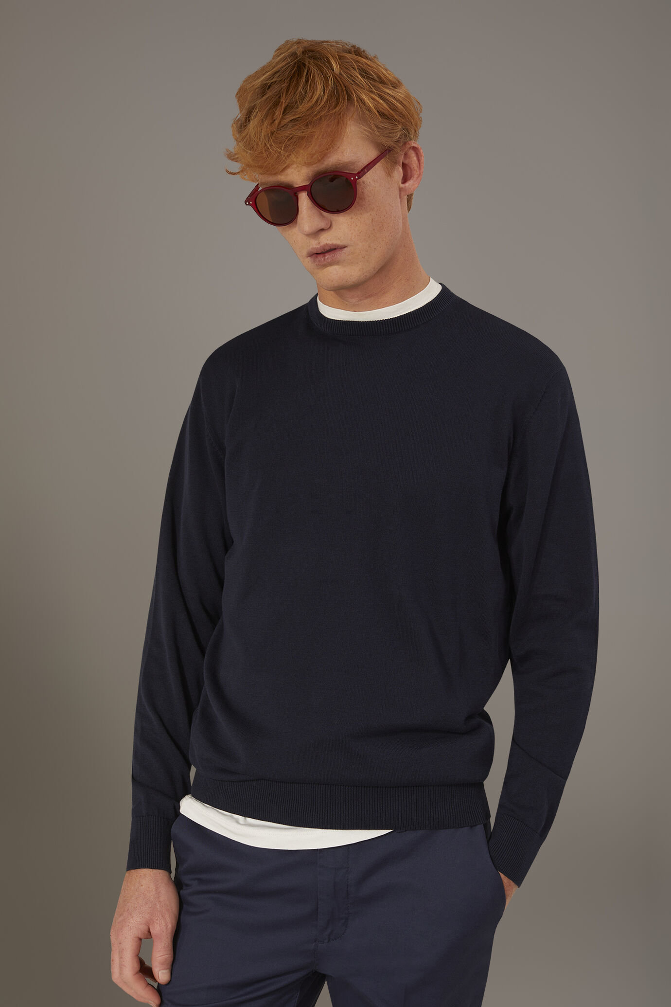 Maglia giro collo uomo 100% cotone image number 0