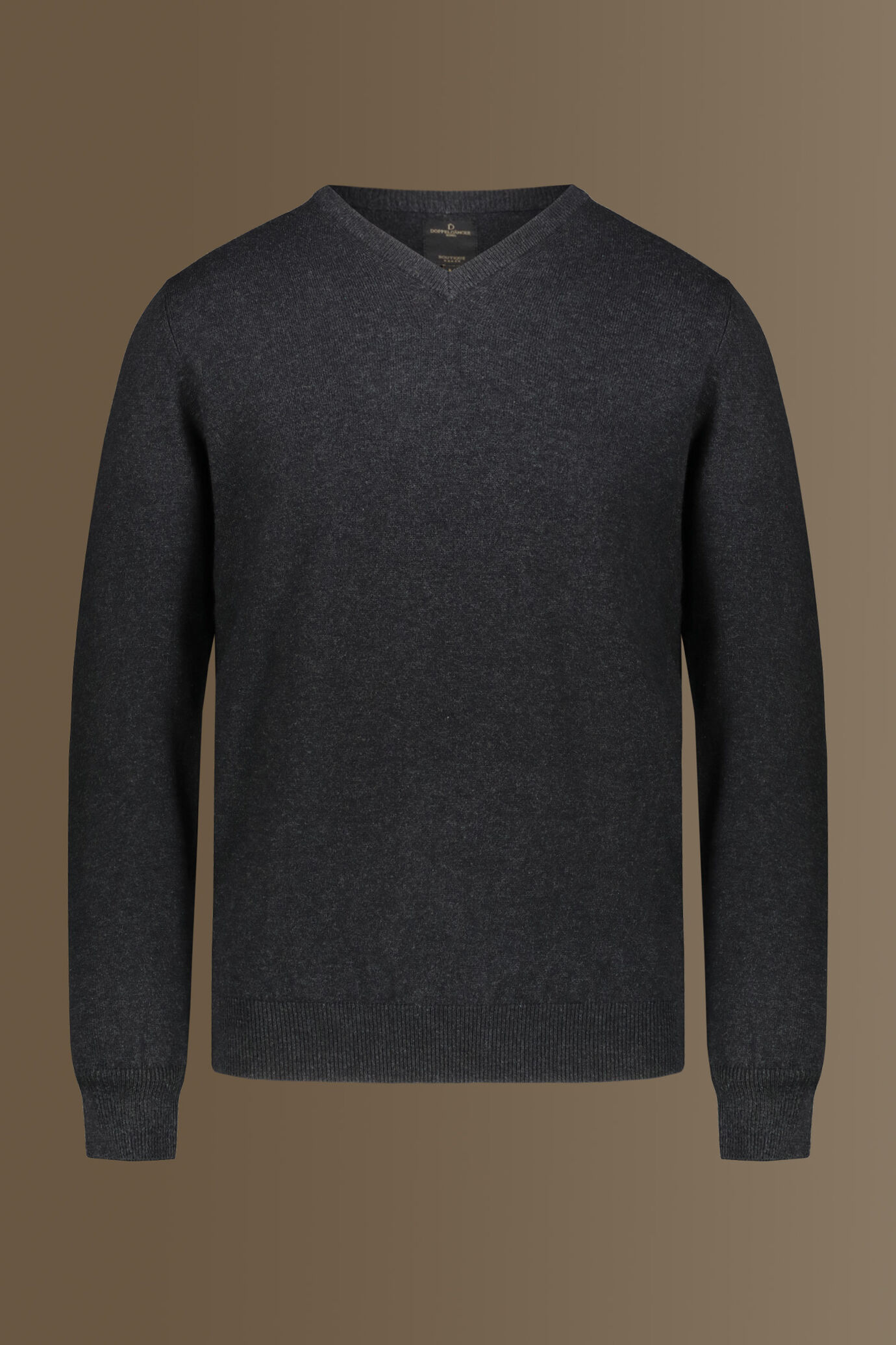V neck sweater in cotton- wool blend image number 2
