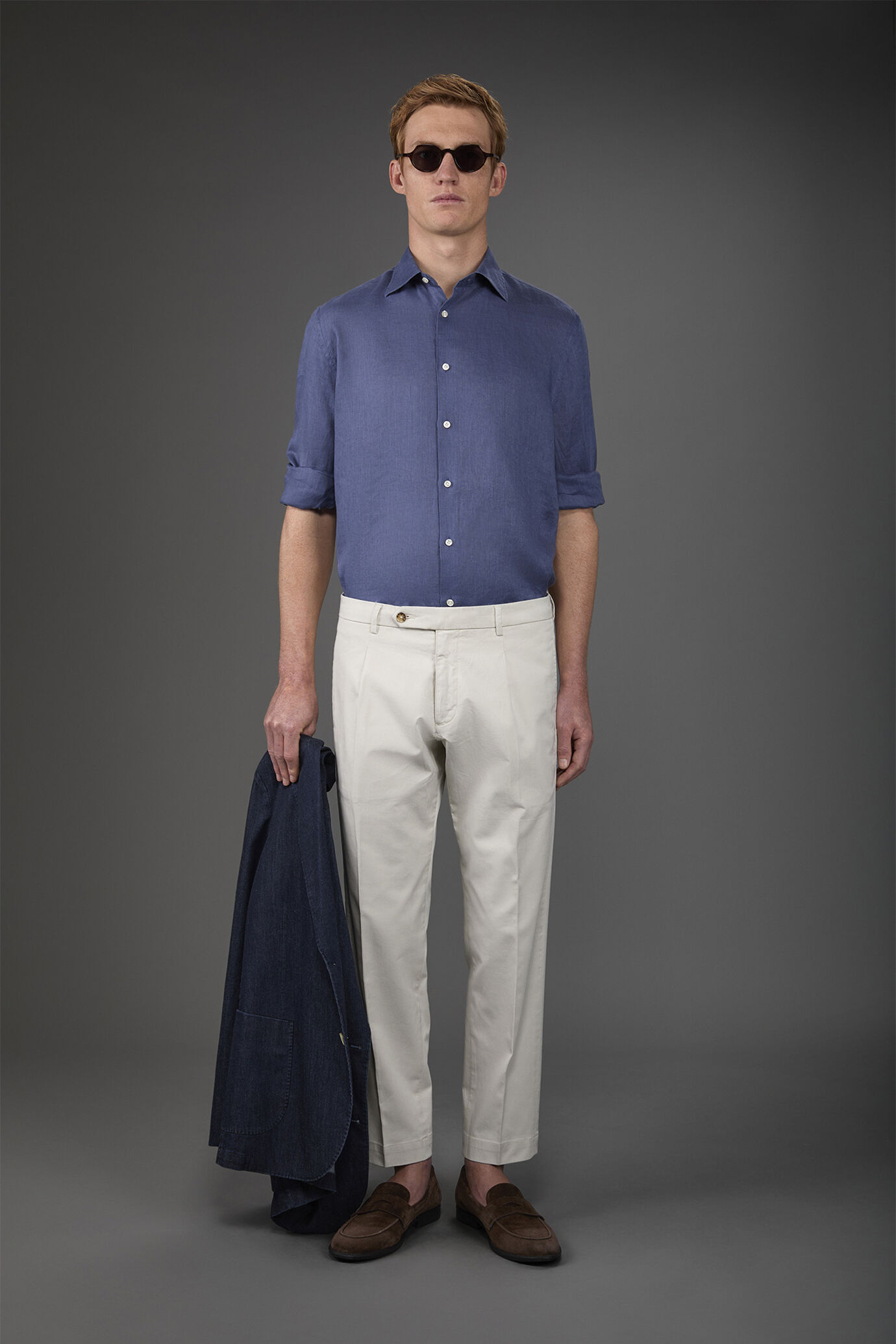 Camicia uomo casual collo classico 100% lino image number 2