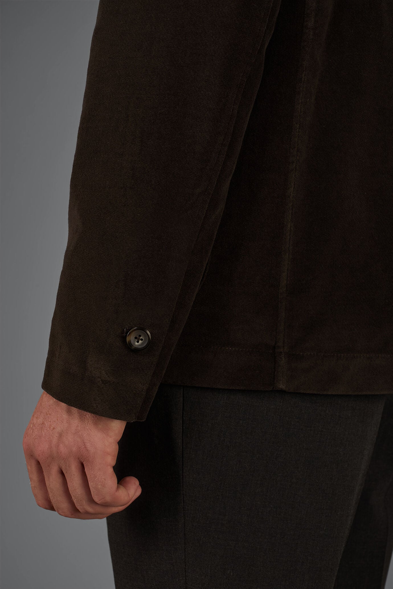 Shacket uomo sfoderata in velluto regular fit image number 3