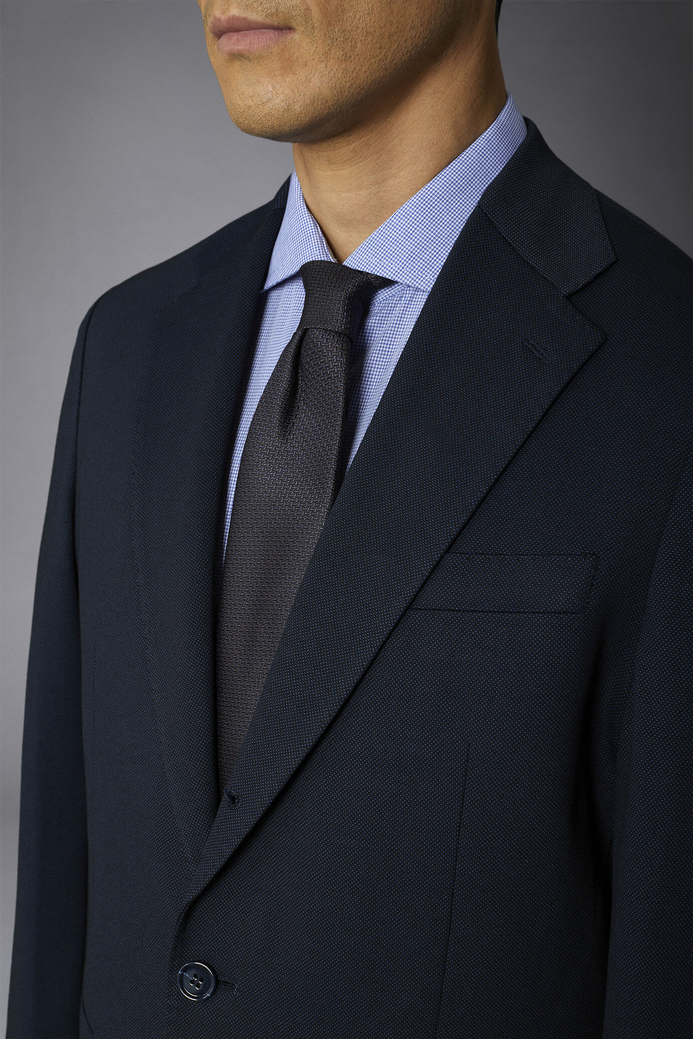 Costume croisé simple en jersey coupe régulière image number 3
