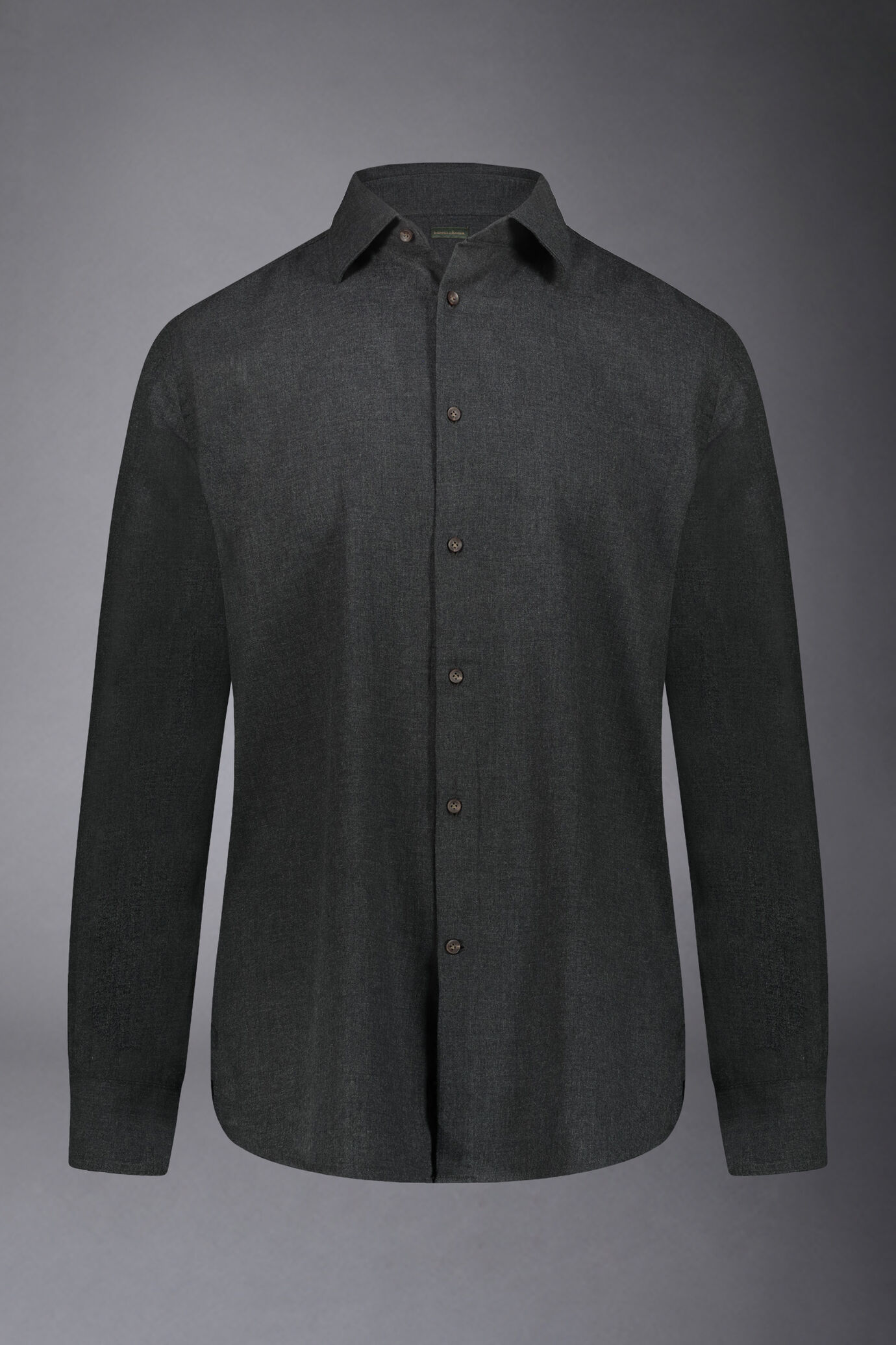 Men's casual shirt with french collar comfort fit herringbone flannel fabric image number 4