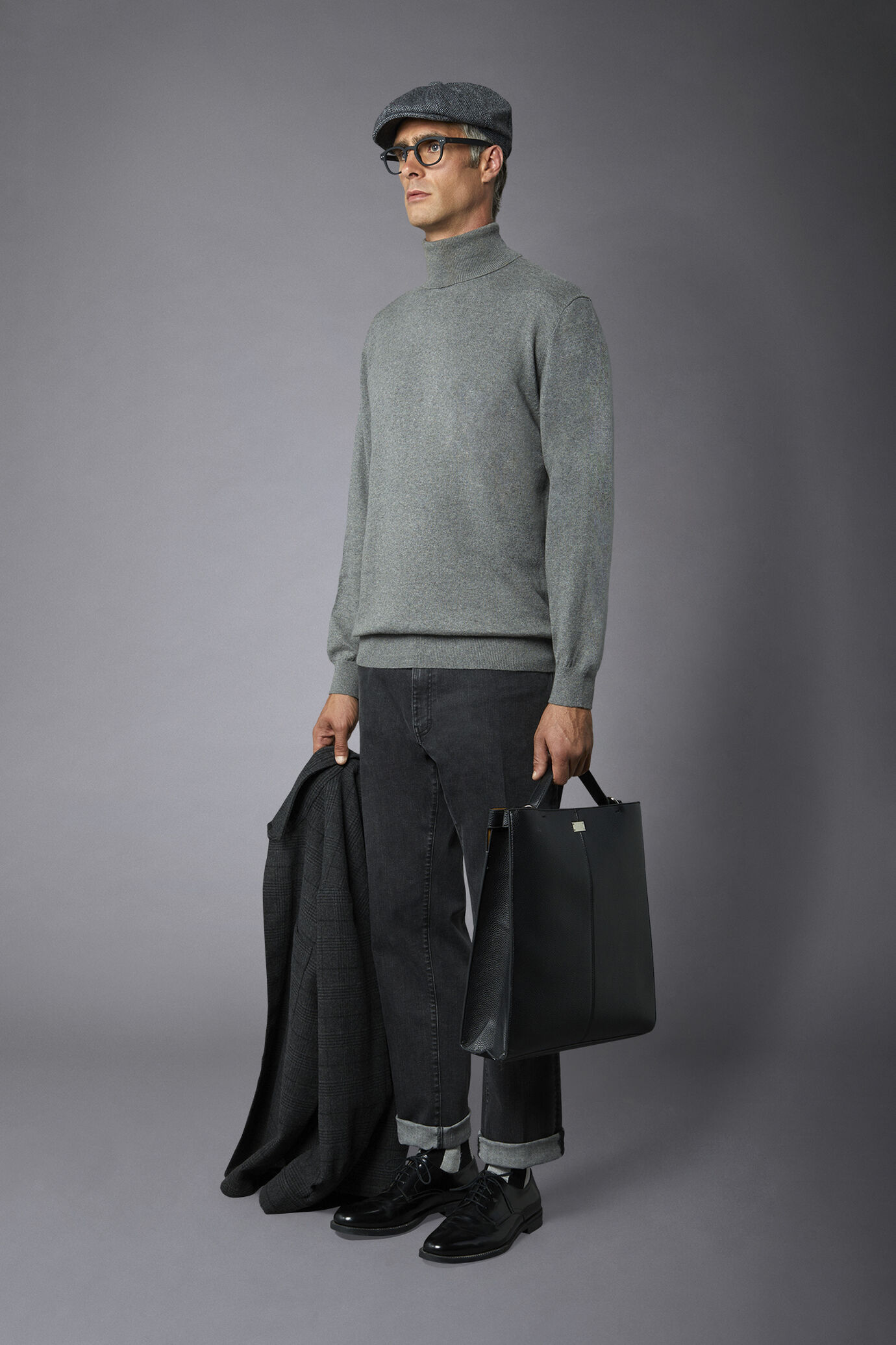 Rollkragenpullover aus Wolle und Baumwolle image number 1