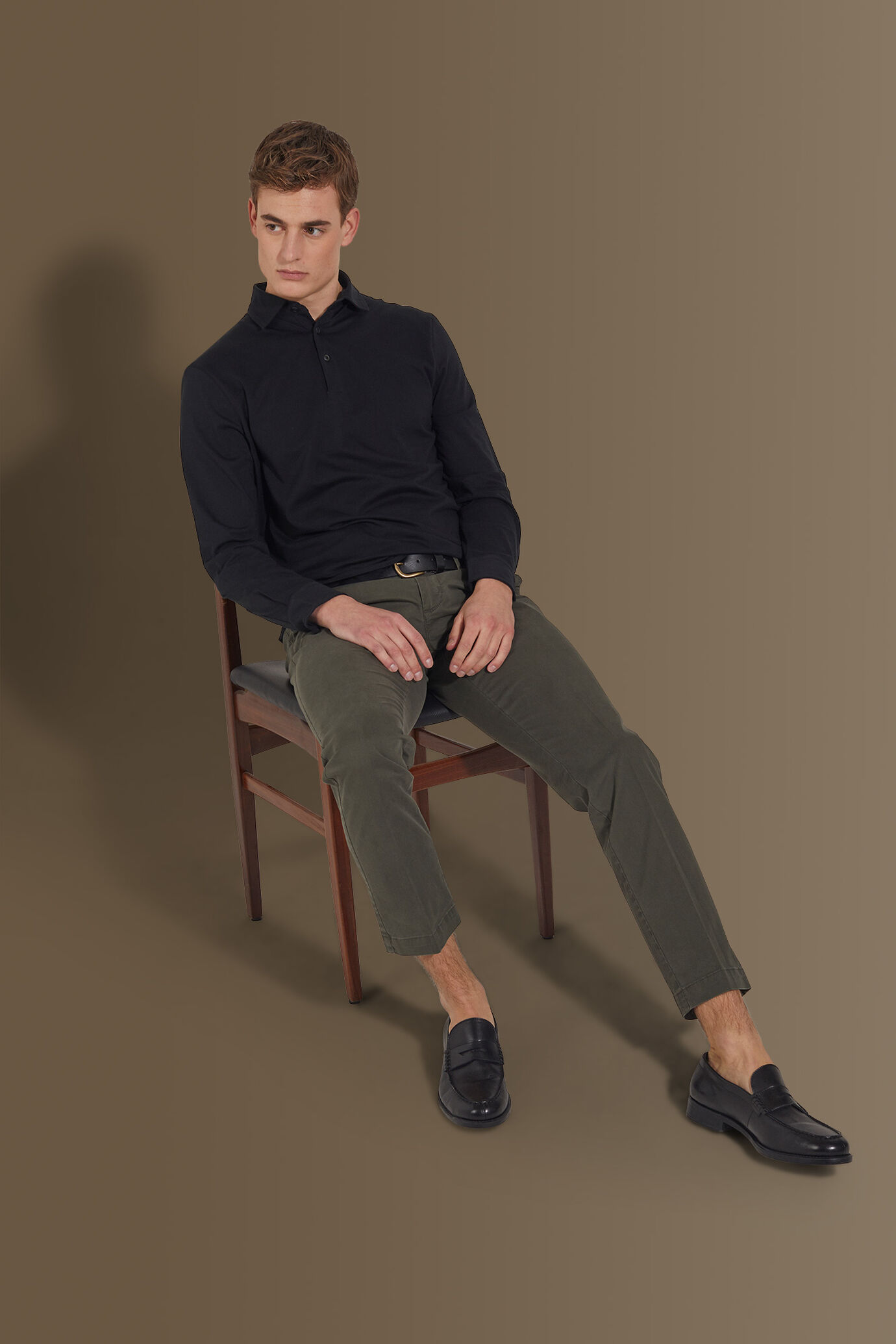Polo manica lunga uomo 100% cotone supima image number 0