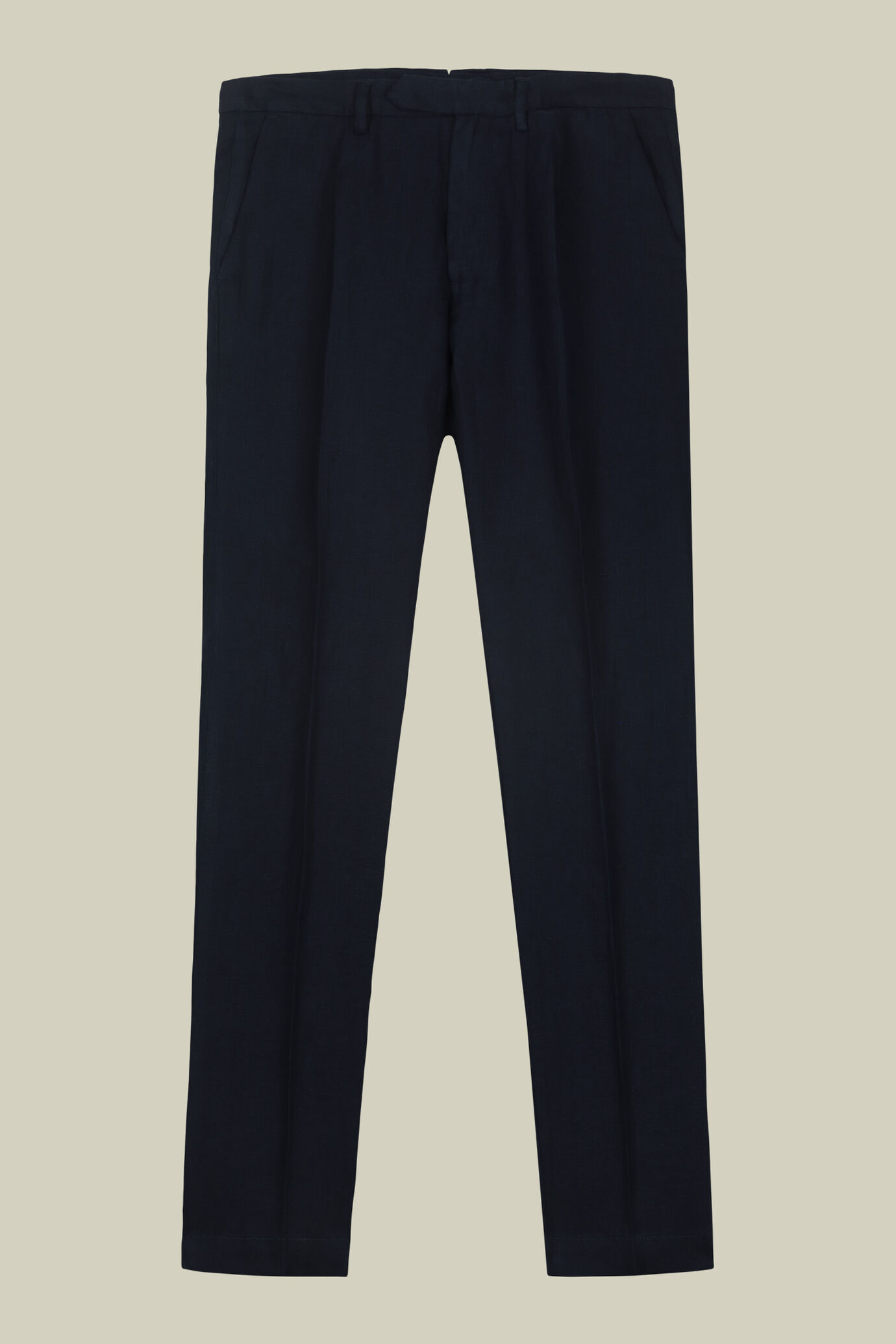 Herrenhose mit 100% Leinen zwei kleinen Bügelfalten und verdeckter Knopfleiste image number 4