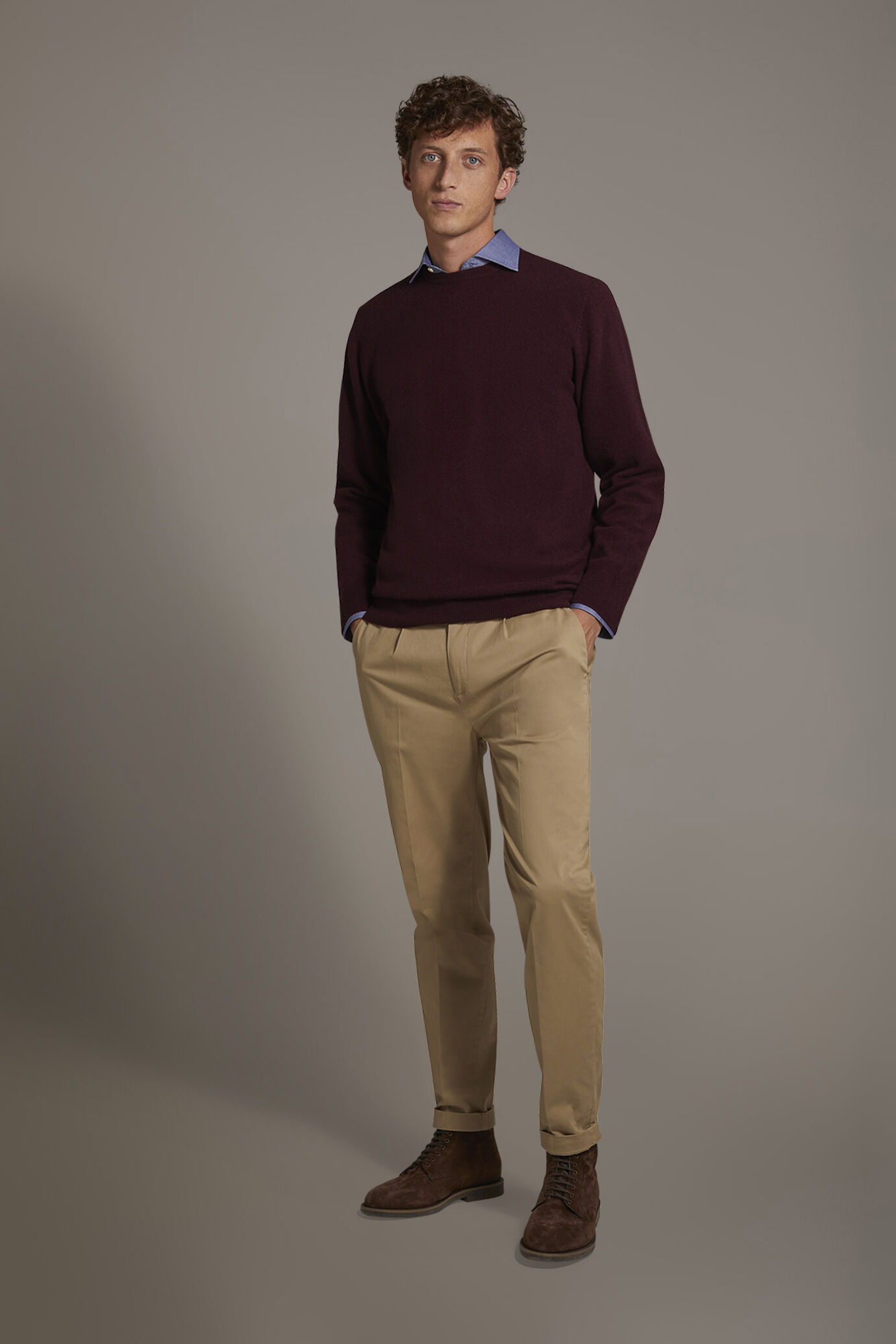 Pantalone chino uomo con pinces singola image number 1