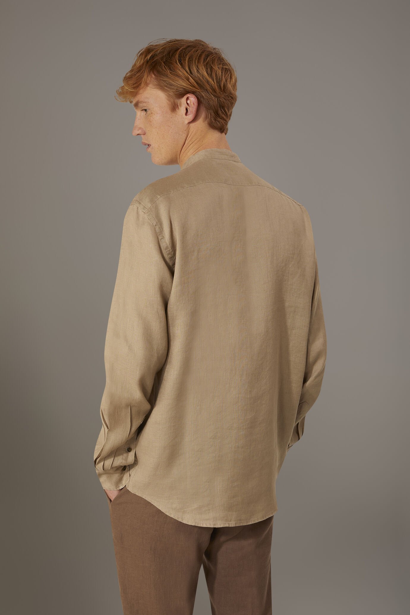 Casual shirt corean collar comfort fit  100% linen image number 2