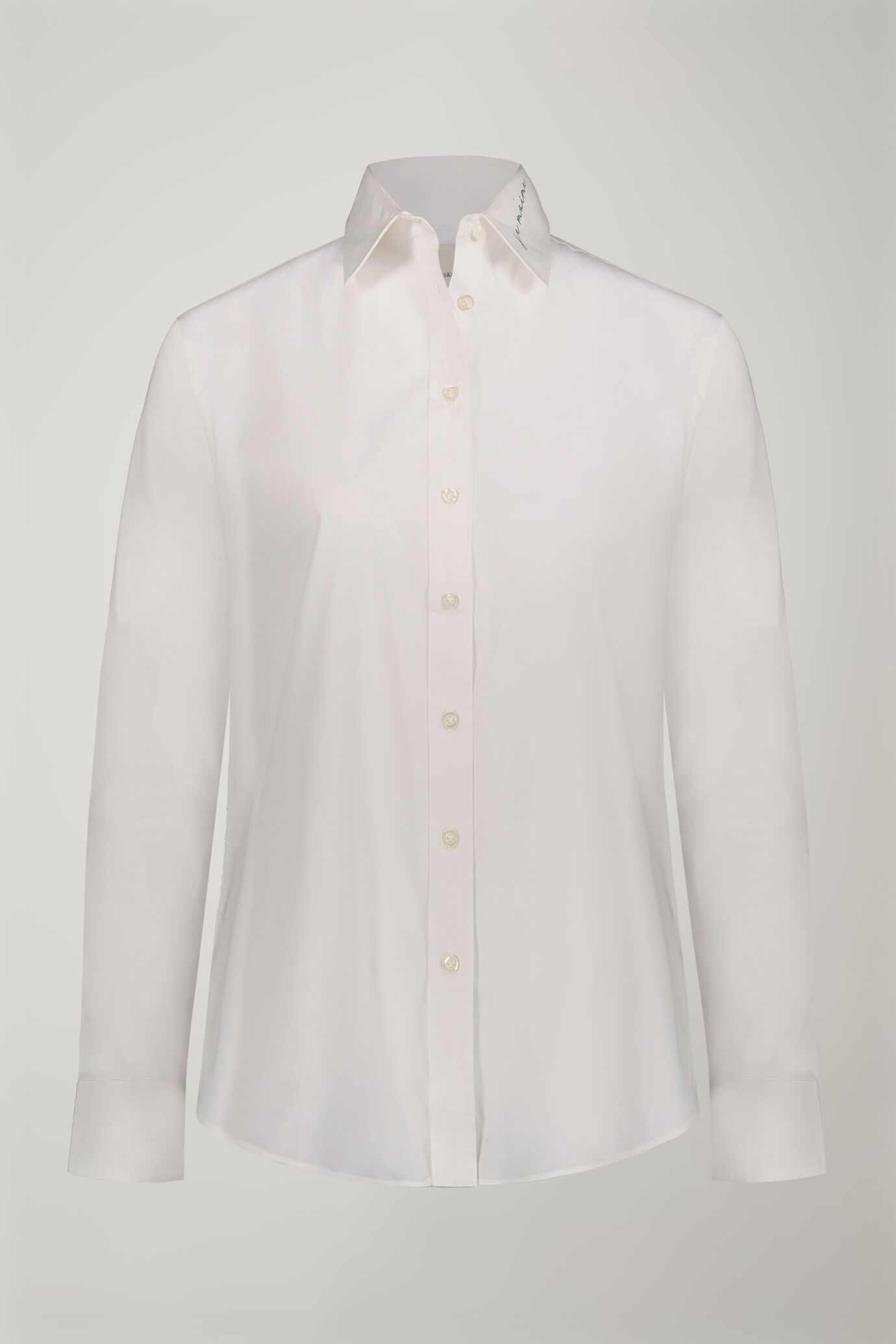 Women's stretch cotton shirt with collar print image number 5