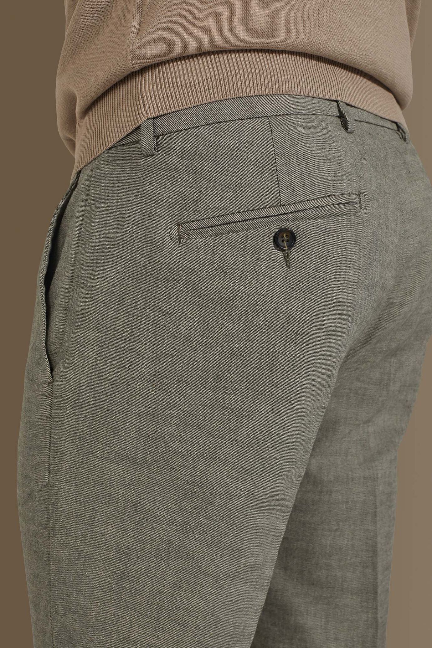 Pantalone uomo chino misto Lino image number 3