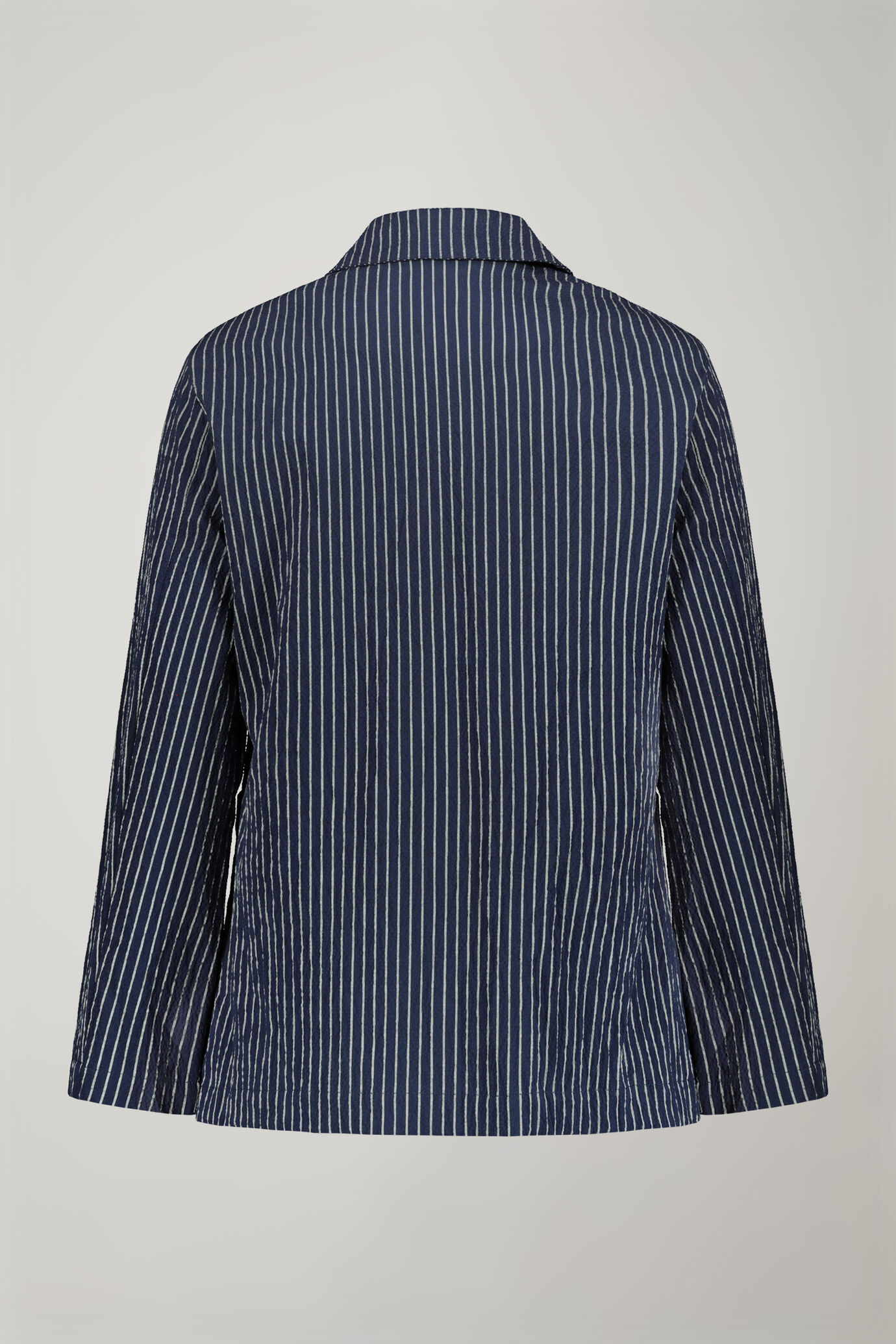 Giacca donna gessata in cotone stretch regular fit image number 5