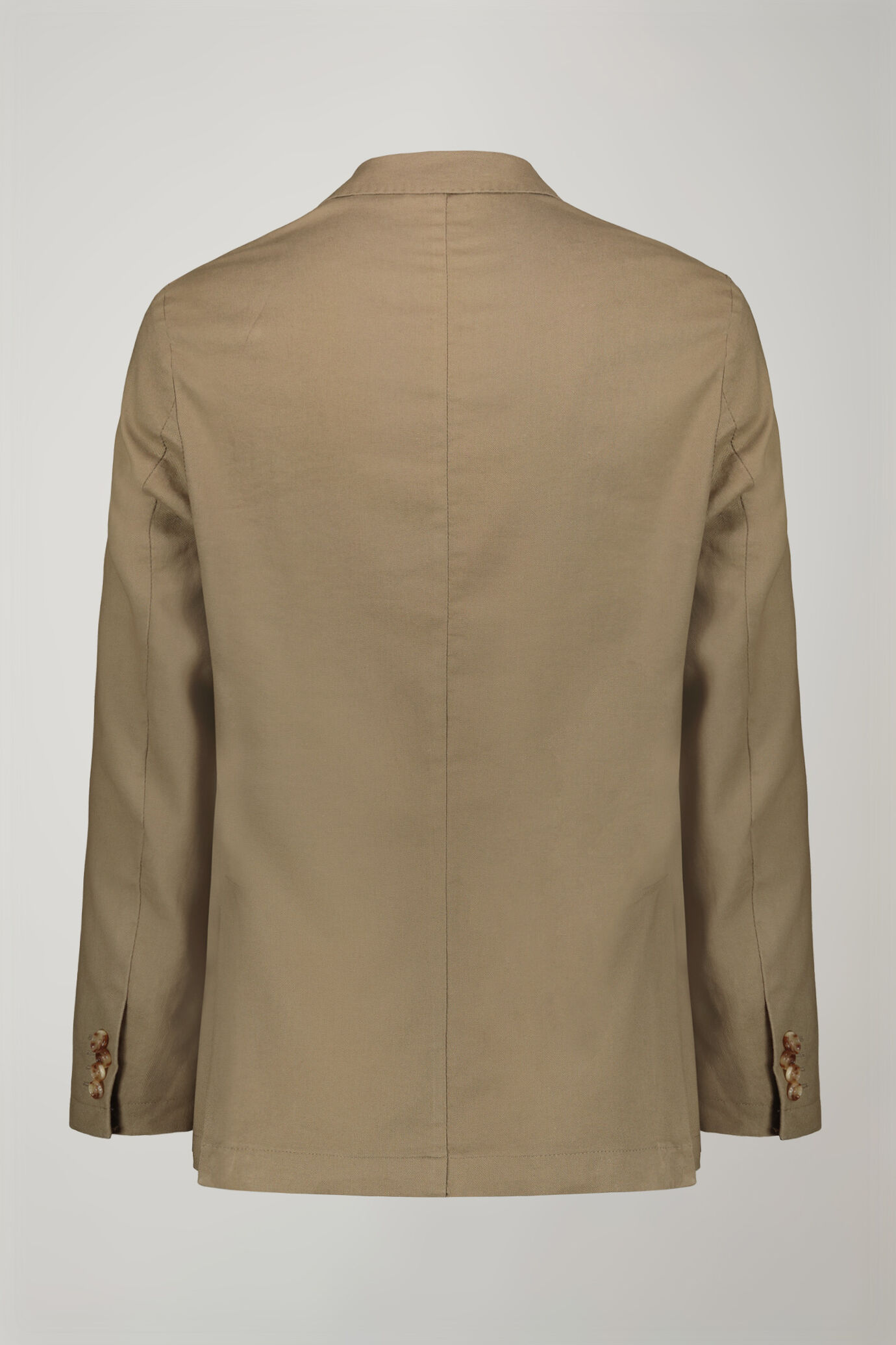 Men's single-breasted unlined linen and cotton blazer with regular fit lapels image number 6