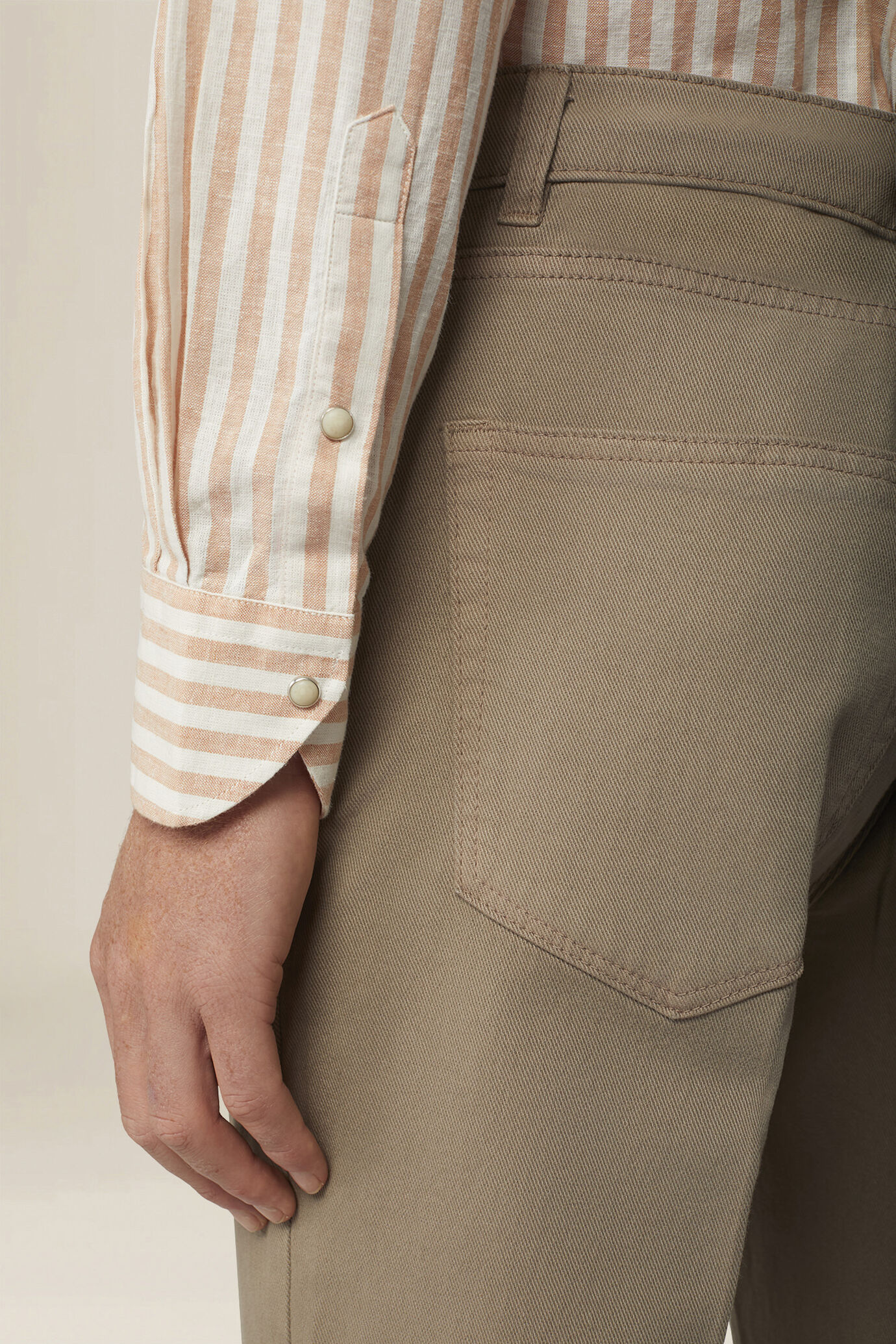 Camicia uomo misto lino cotone righe larghe image number 3