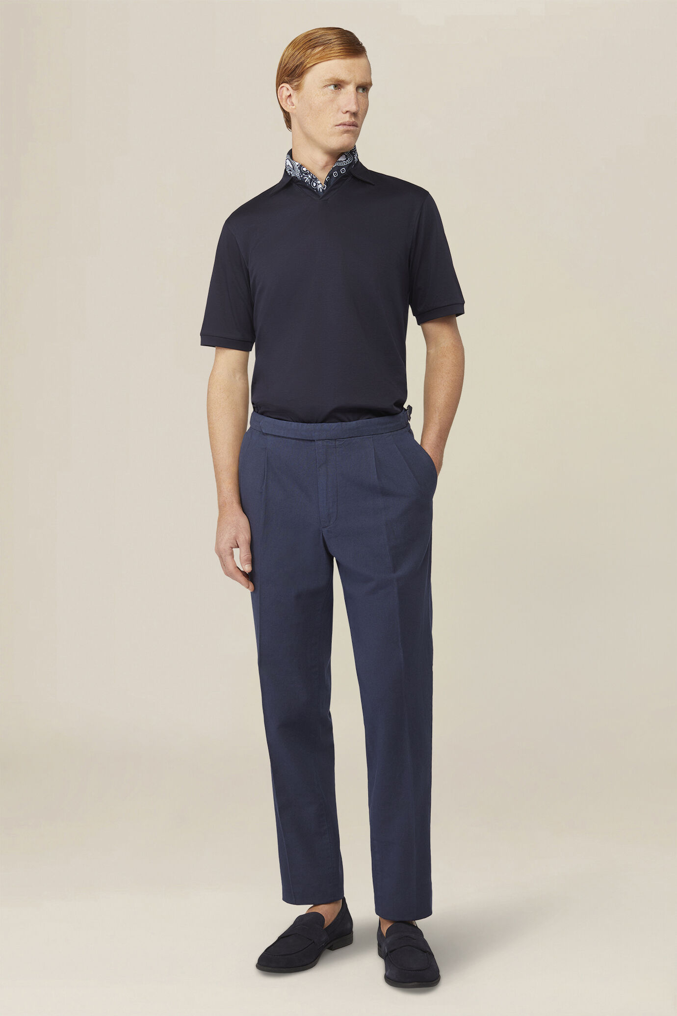 Men's polo shirt with Derby collar in 100% cotton, regular fit image number 1