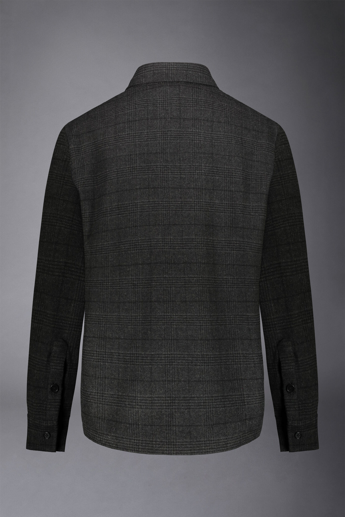 Men's shirt jacket wool blend checked fabric regular fit image number 5
