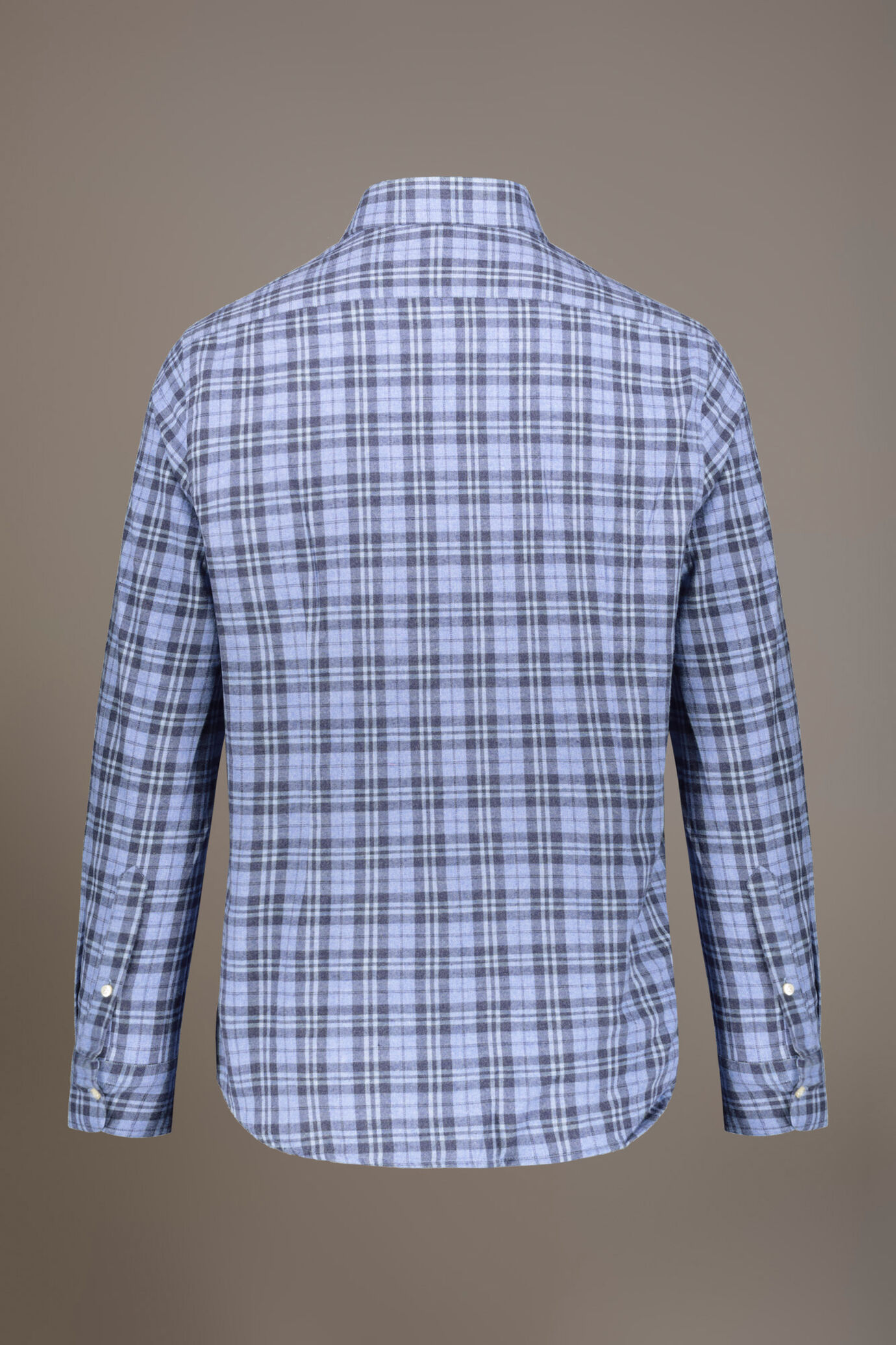 Casual shirt with french collar comfort fit flannel tartan fabric image number 5