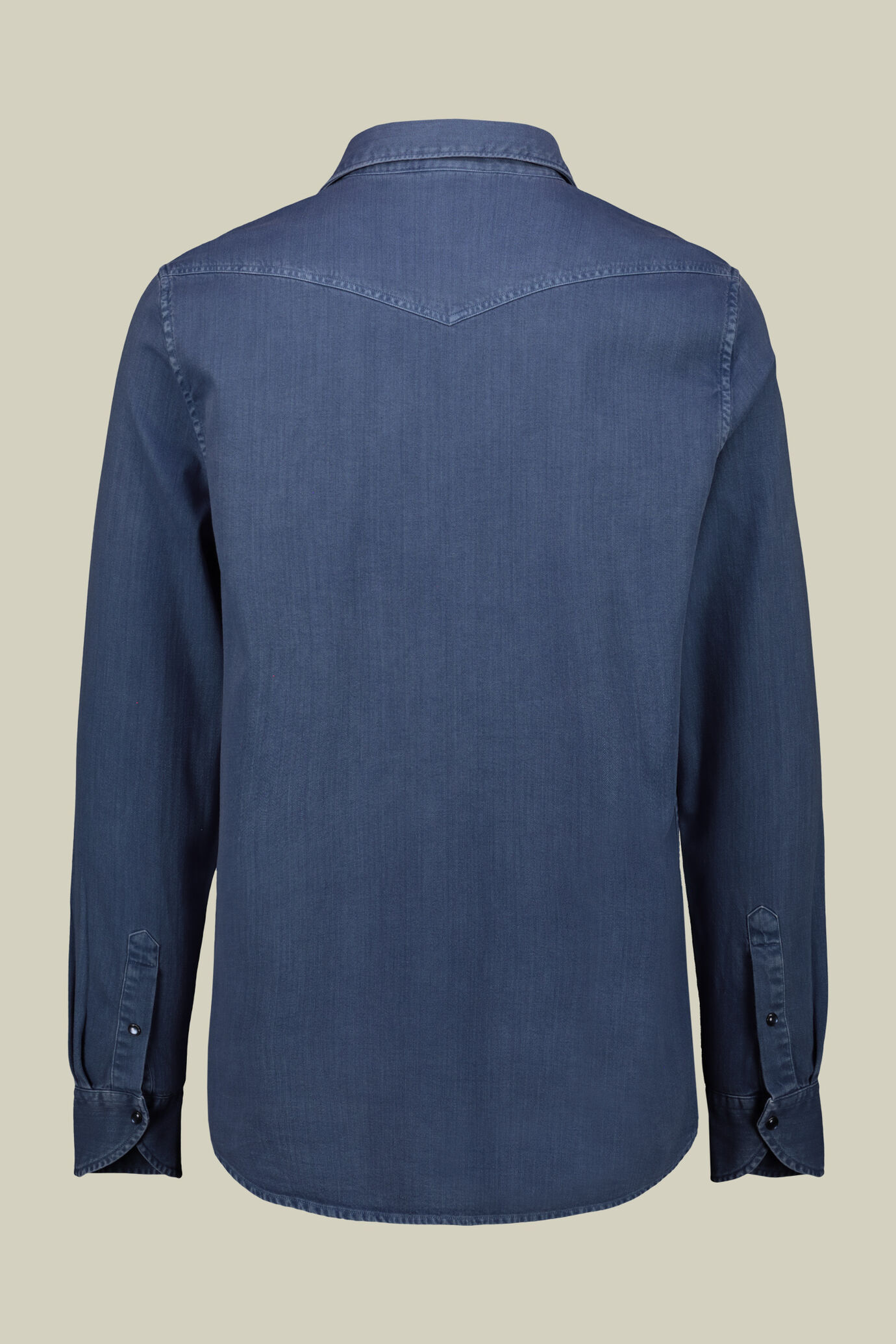 Camicia uomo casual collo classico tessuto chambray image number 5