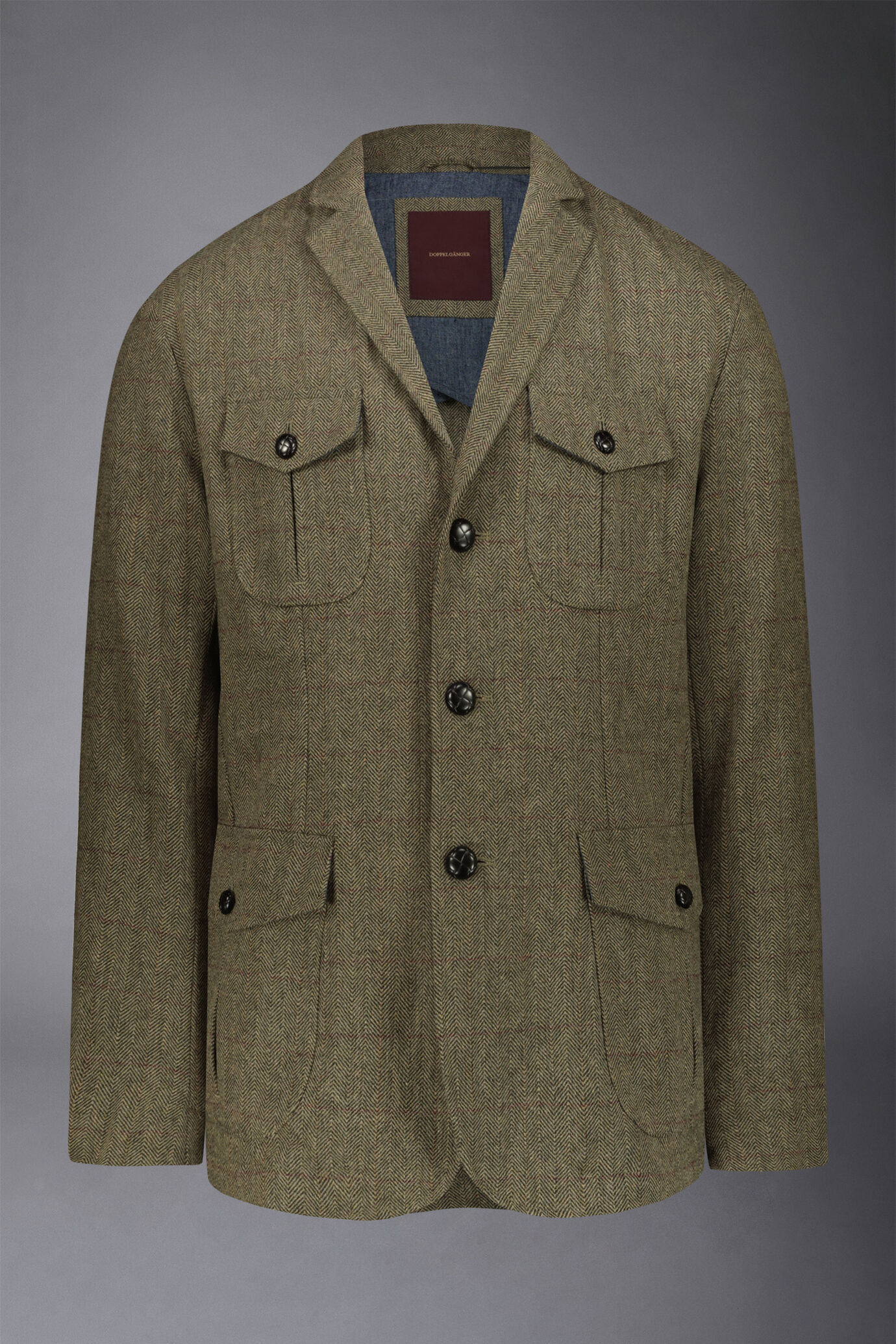 Genderless wool blend field jacket with herringbone pattern regular fit image number 8