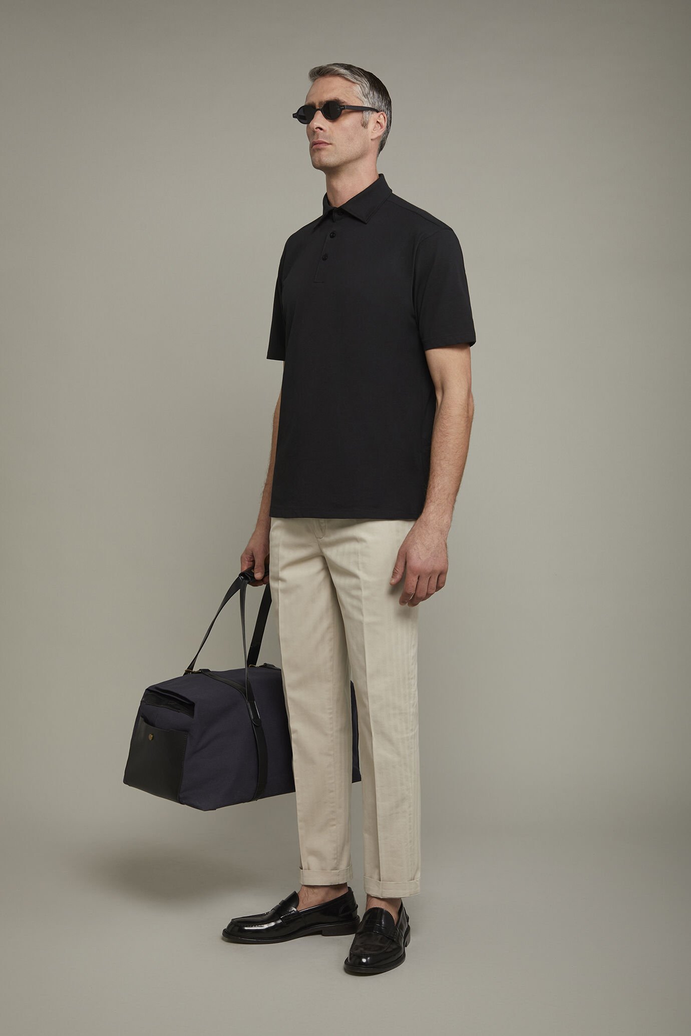 Kurzärmeliges Herren-Poloshirt aus 100 % Supima-Baumwolle in normaler Passform image number 1