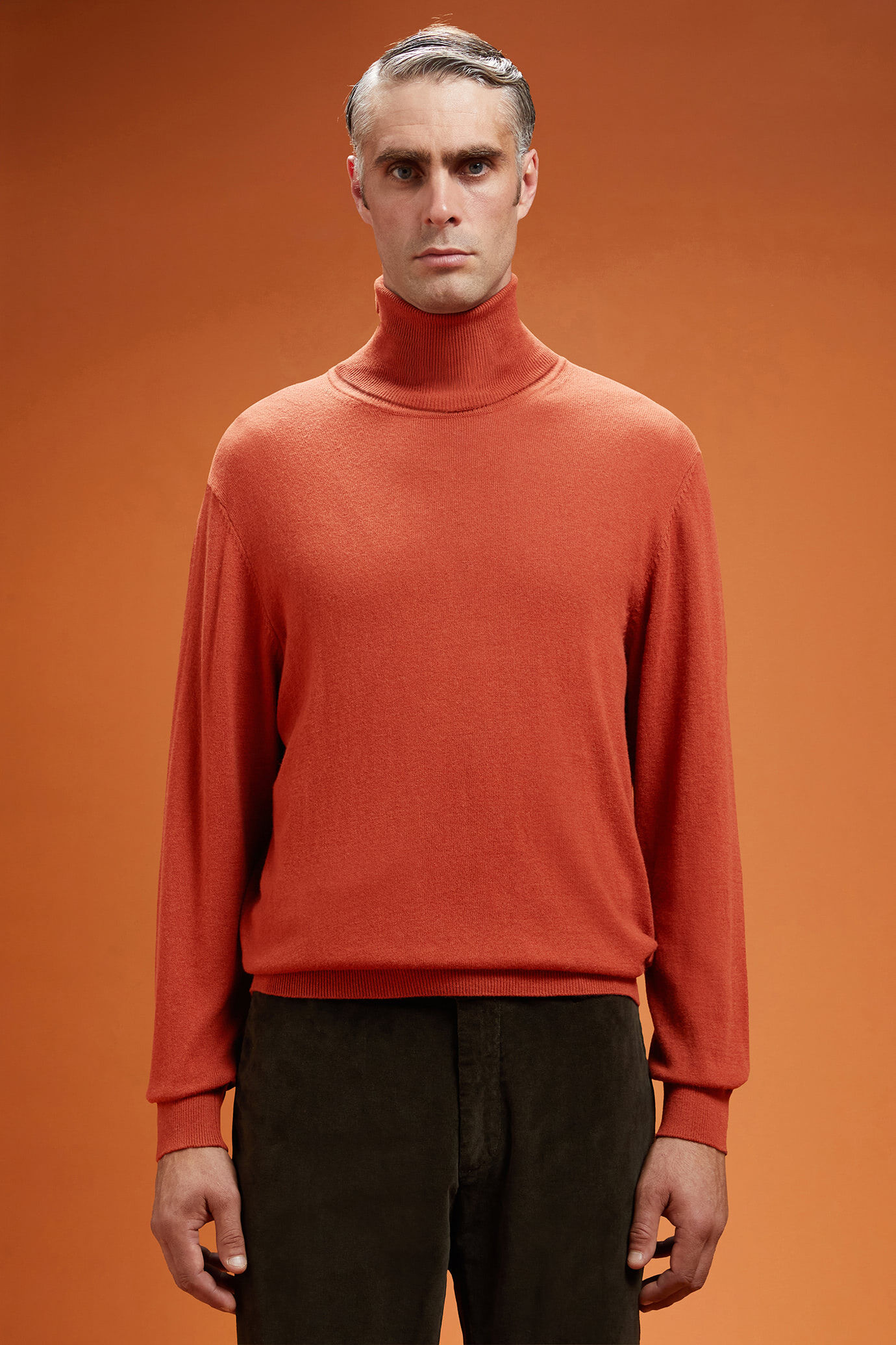Herren-Pullover mit hohem Ausschnitt aus Baumwolle in normaler Passform image number 0