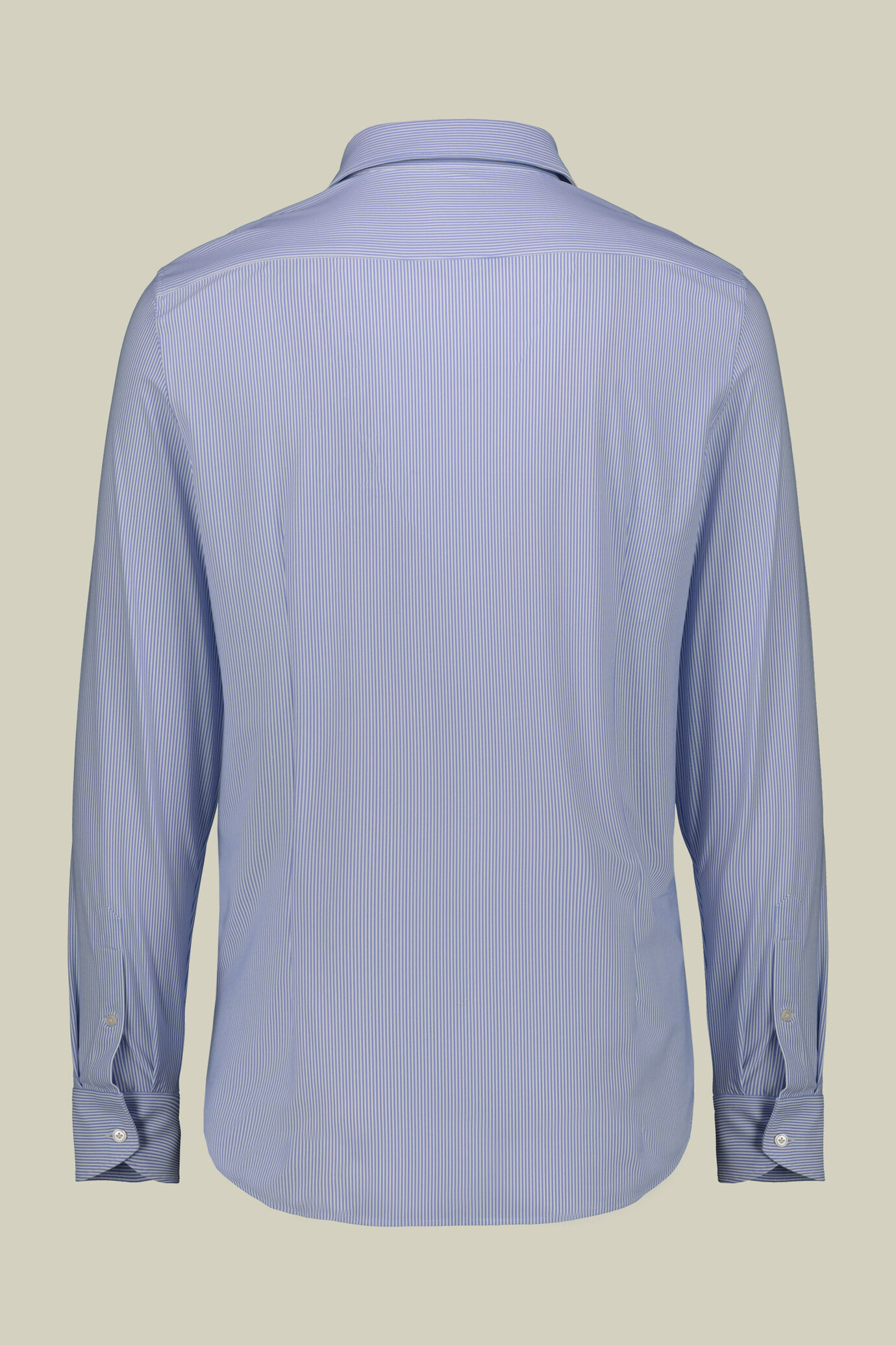 Camicia da uomo con colletto classico a righe in tessuto di nylon elasticizzato con costruzione twill image number 5