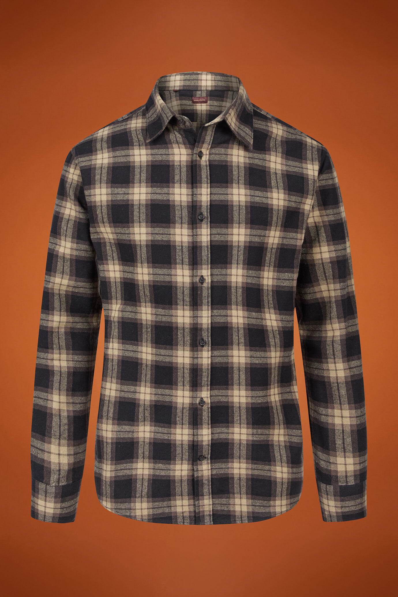 Camicia casual uomo collo classico 100% cotone tessuto flanella a quadri comfort fit image number 4