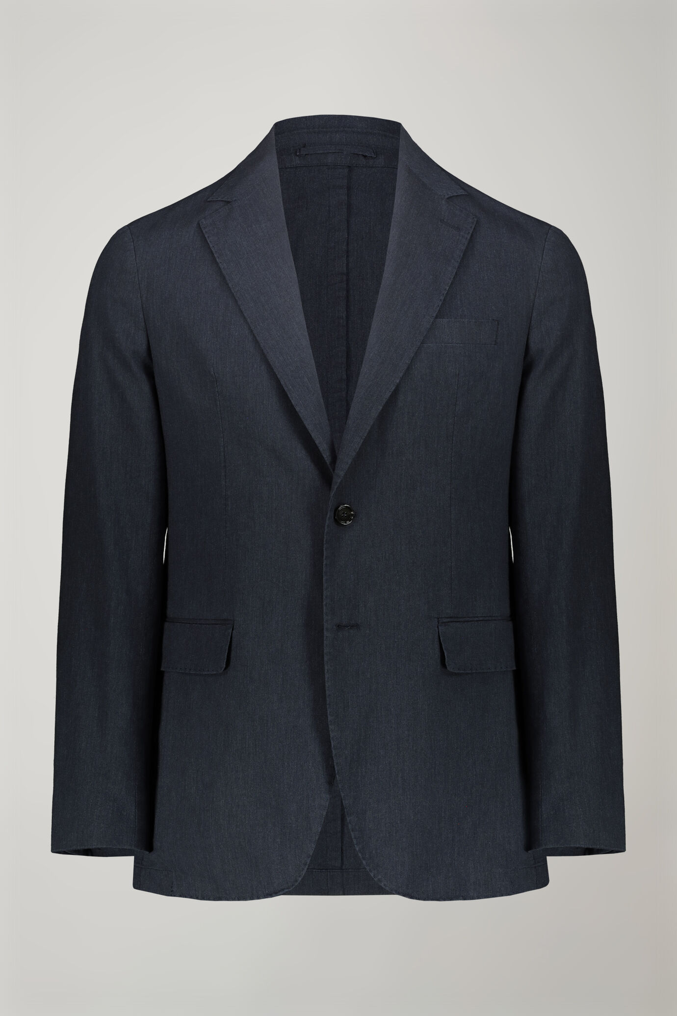 Veste homme à simple boutonnage, non doublée avec poches à rabat, tissu effet flammé coupe régulière image number 4
