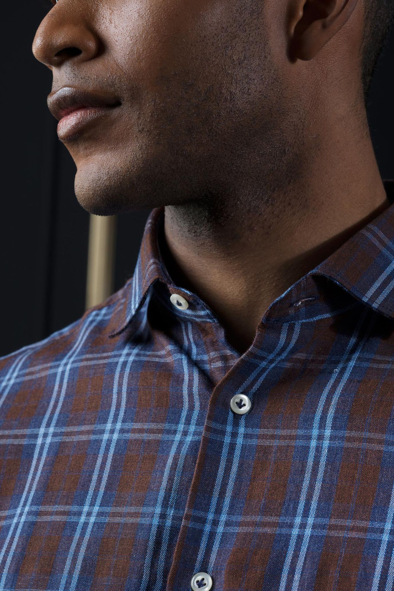 Camicia casual uomo collo francese fantasia quadroni image number 1