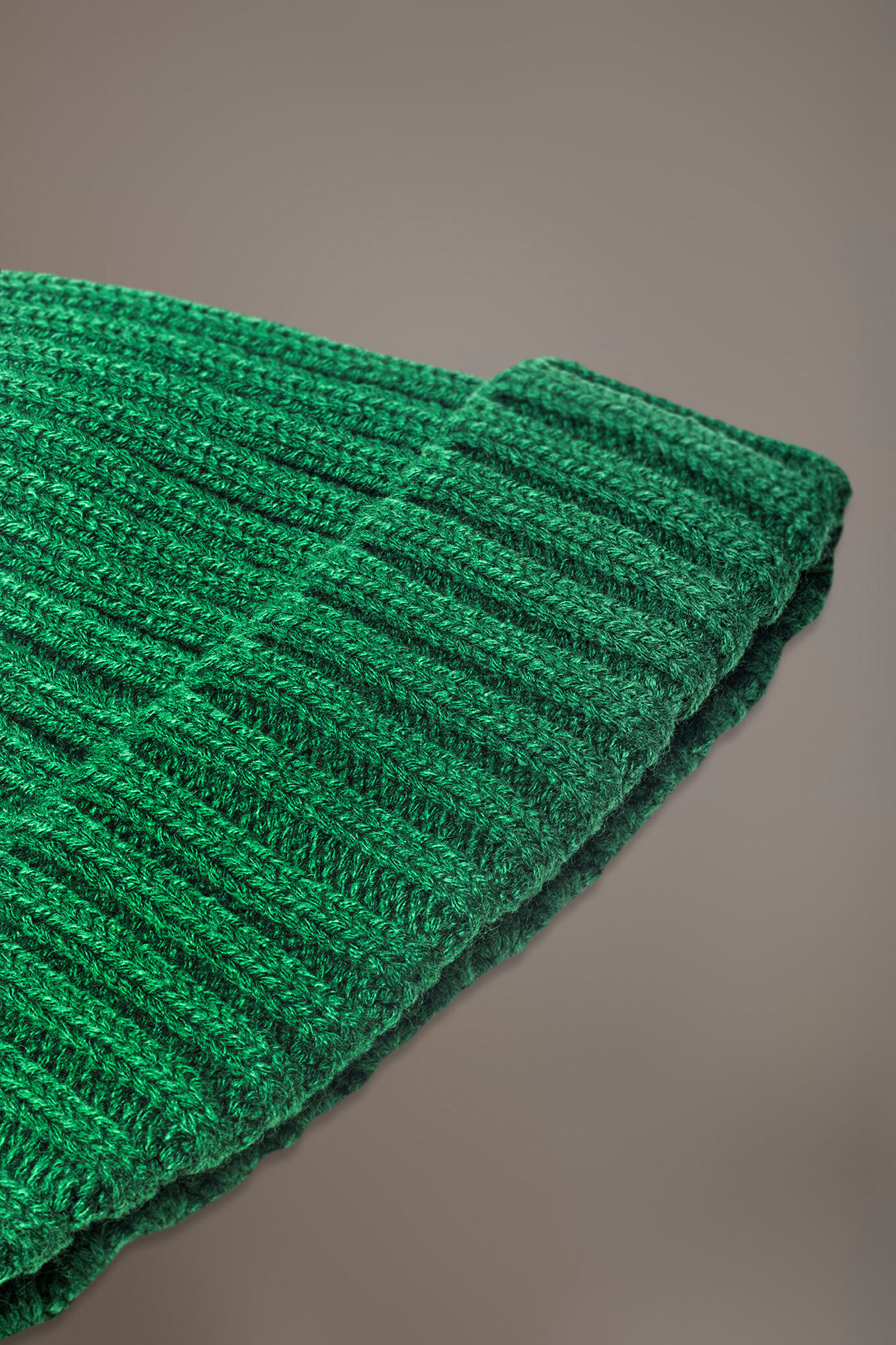 Ribbed knit wool blend beanie hat image number 1