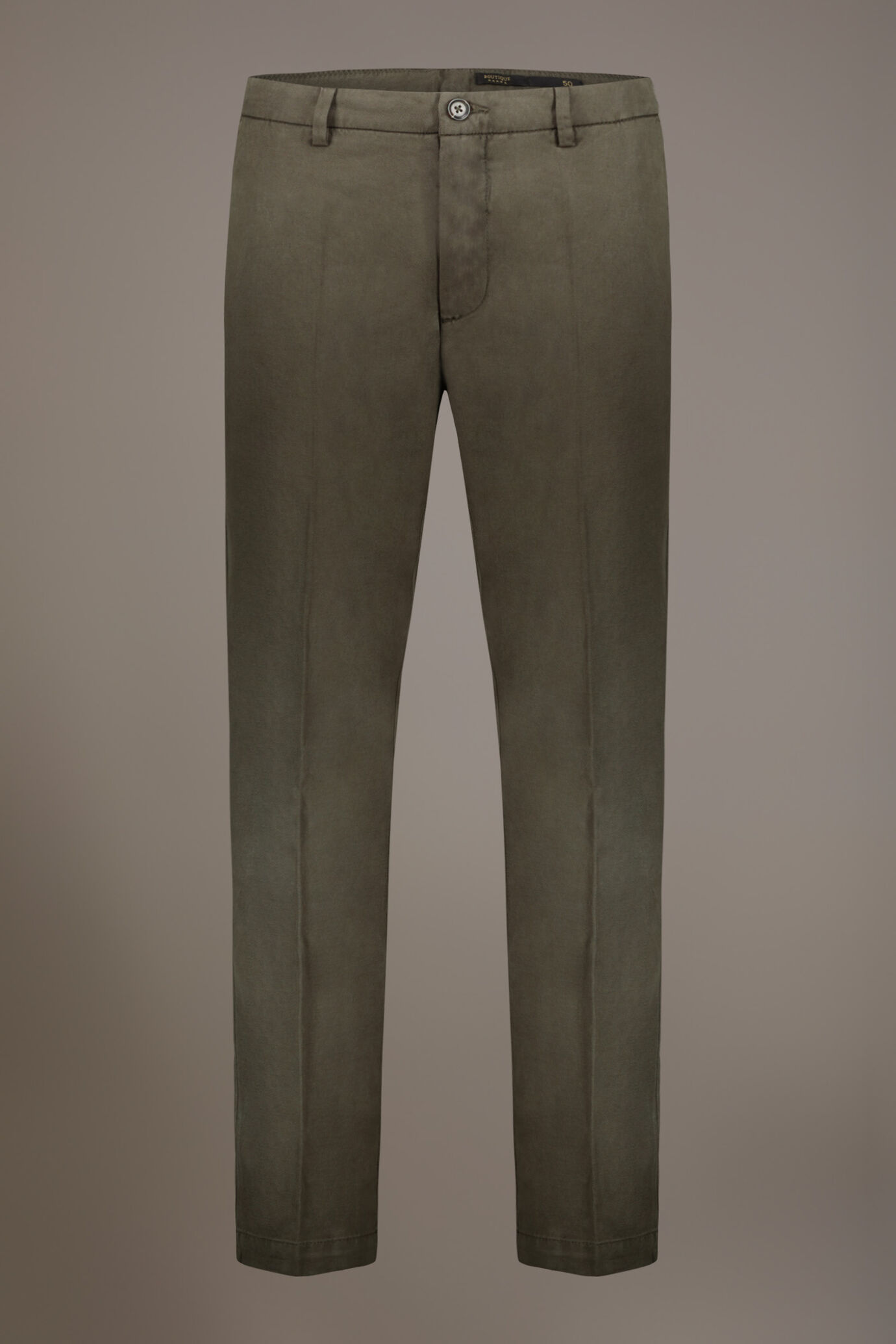 Regular fit linen blend chino trousers twill construction image number 3