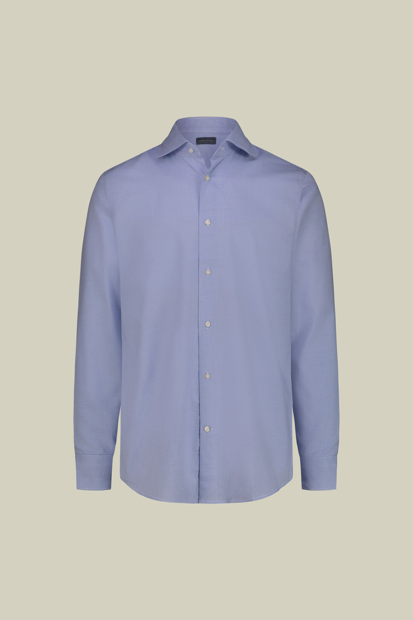 Camicia uomo in 100% cotone in tinto filo piede de poule