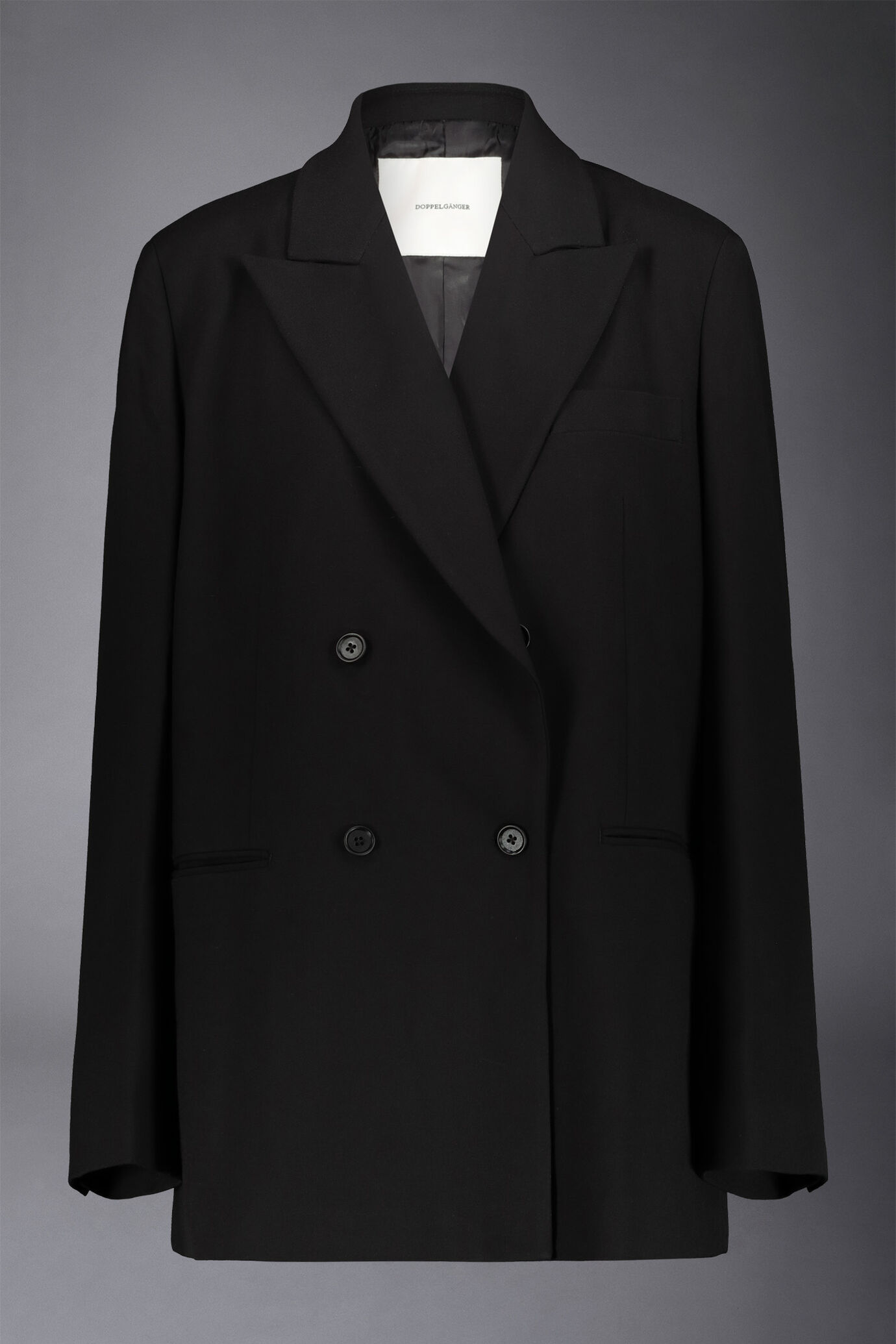 Veste à double boutonnage de couleur unie avec revers en pointe image number 4